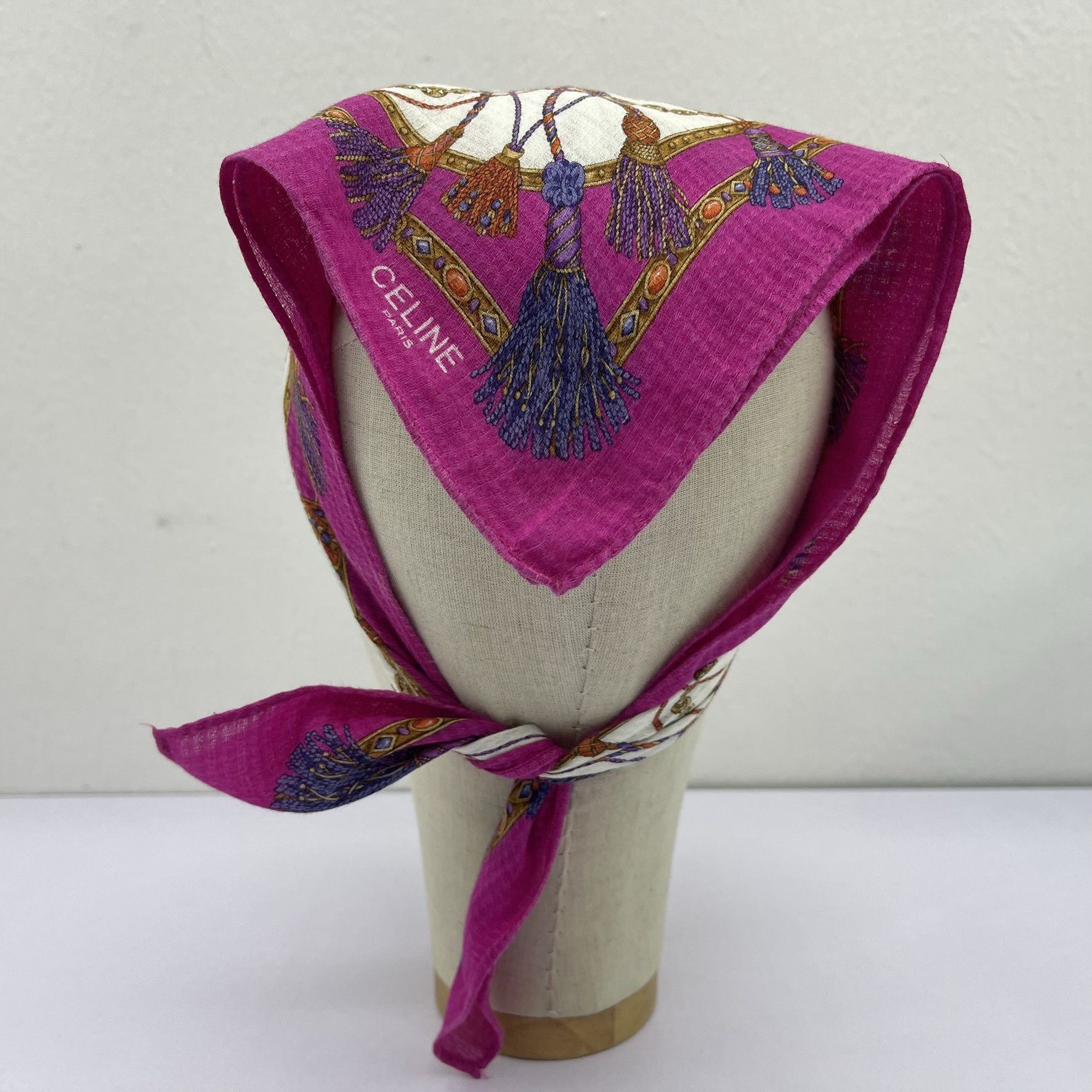 Celine Vintage Celine Headscarf Neckerchief Handkerchief- 4110 Size ONE SIZE - 3 Thumbnail