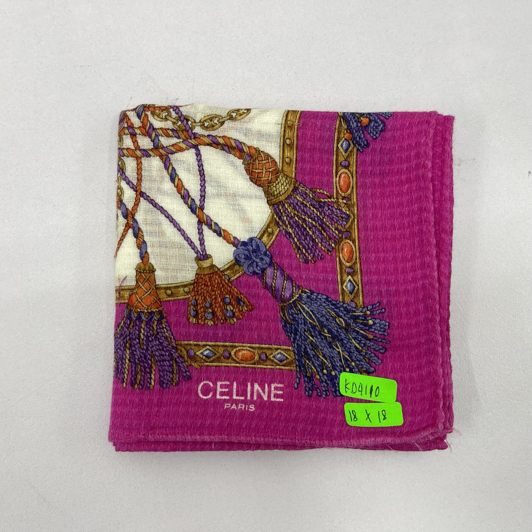 Celine Vintage Celine Headscarf Neckerchief Handkerchief- 4110 Size ONE SIZE - 5 Thumbnail