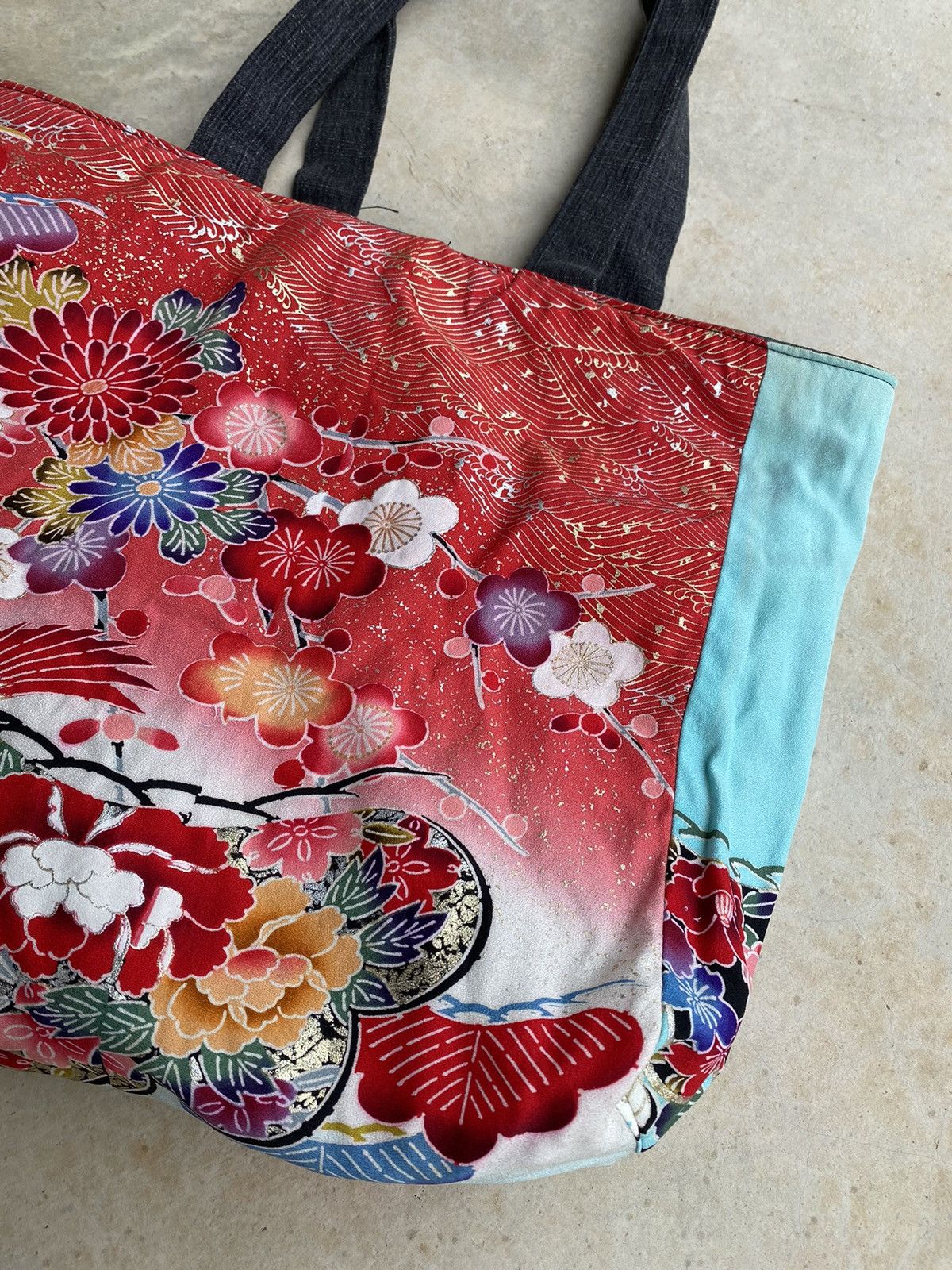 Japanese Brand Vintage Custom Sukajan Reversible Denim Tote Bag Size ONE SIZE - 5 Thumbnail
