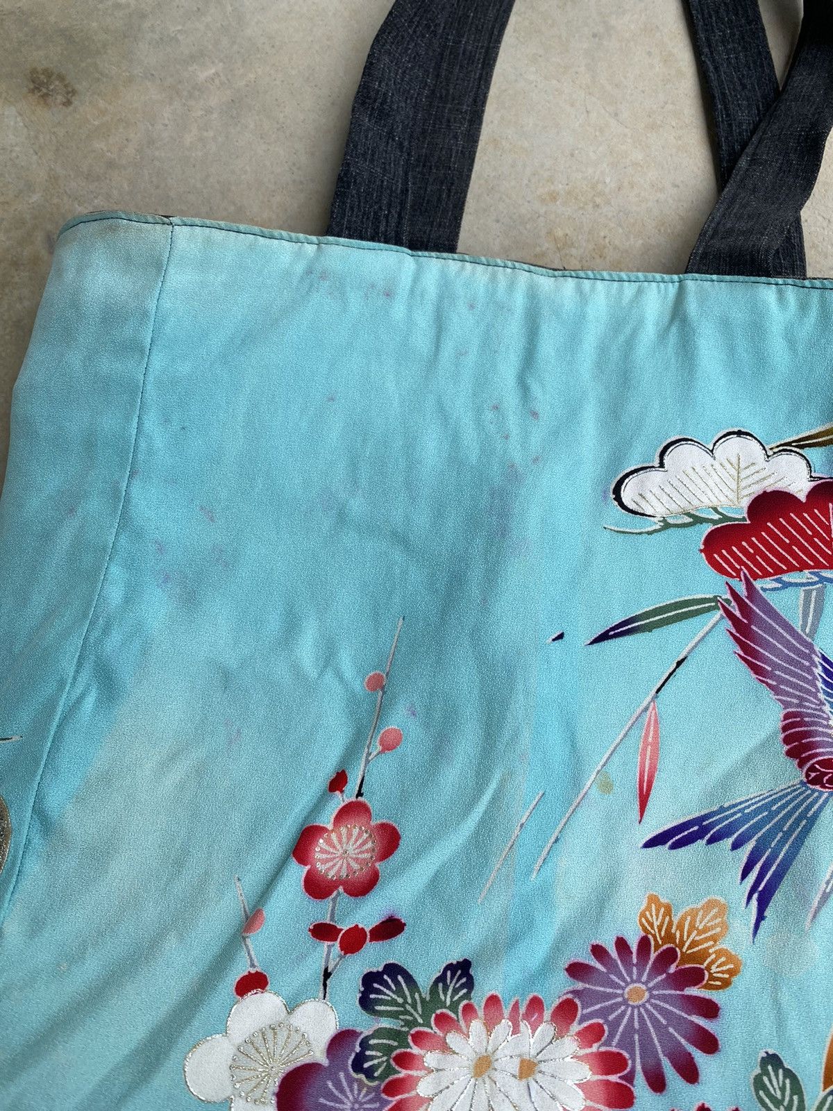 Japanese Brand Vintage Custom Sukajan Reversible Denim Tote Bag Size ONE SIZE - 7 Thumbnail
