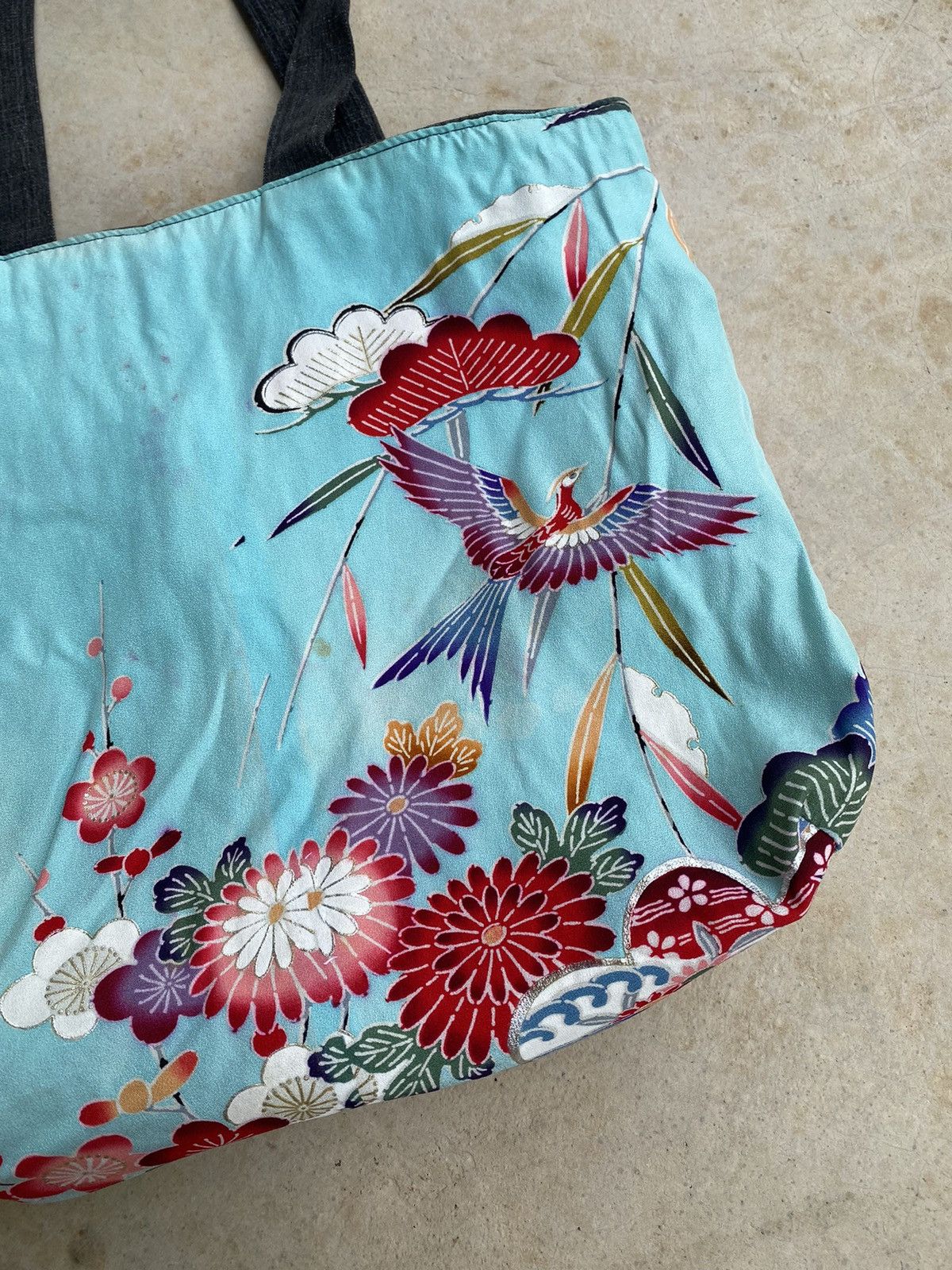 Japanese Brand Vintage Custom Sukajan Reversible Denim Tote Bag Size ONE SIZE - 6 Thumbnail