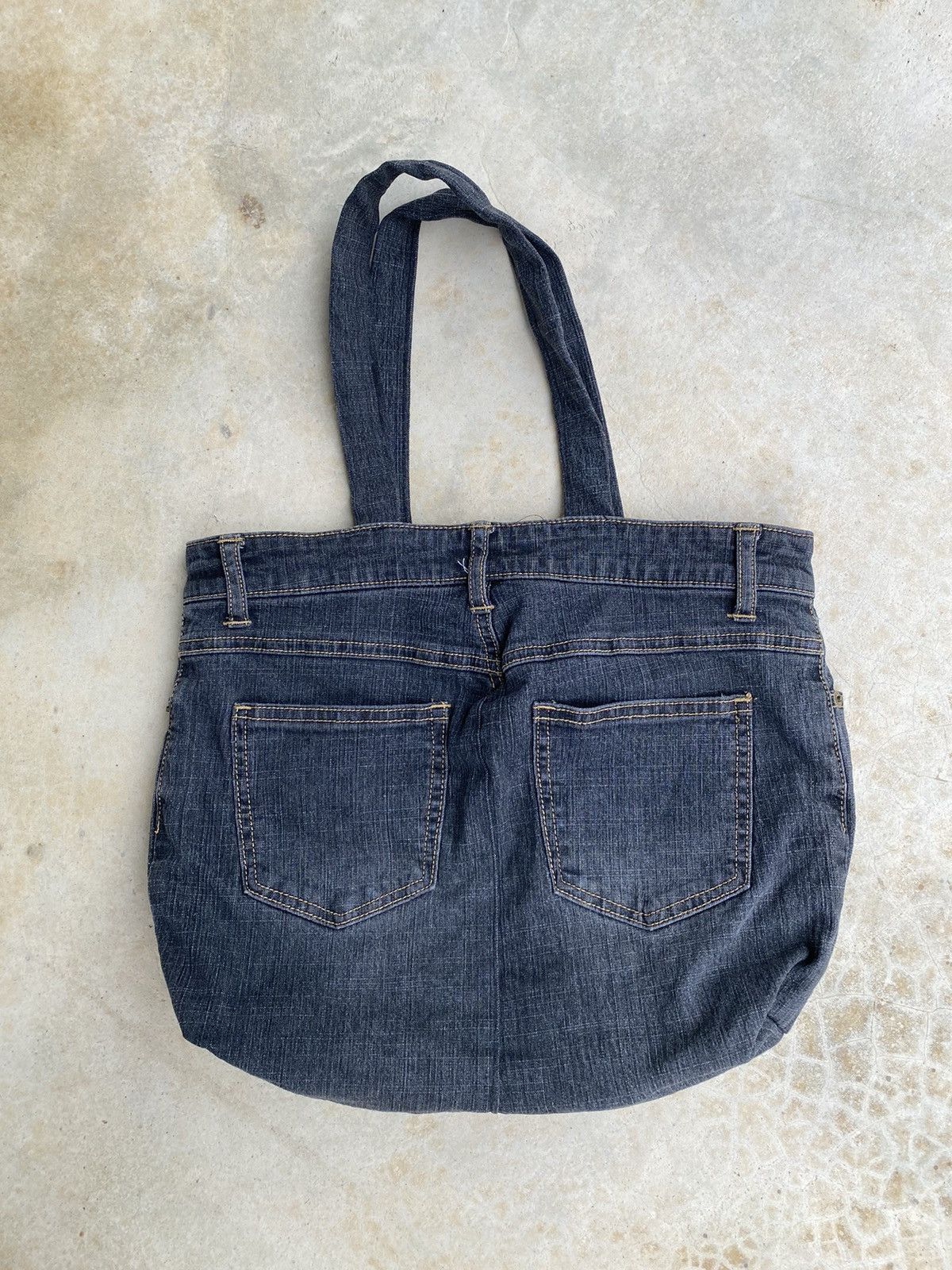 Japanese Brand Vintage Custom Sukajan Reversible Denim Tote Bag Size ONE SIZE - 10 Thumbnail
