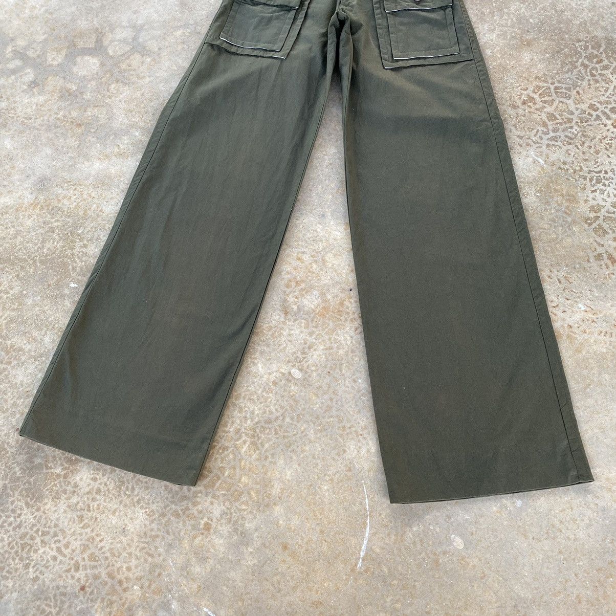 Japanese Brand Vintage Airlogette Wide Leg Bush Pants Size 28" / US 6 / IT 42 - 4 Thumbnail