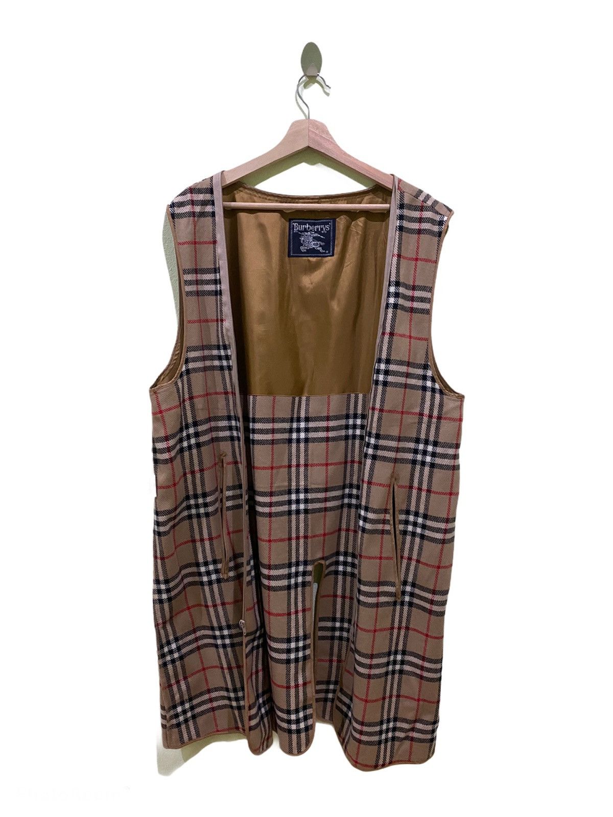 Burberry × Vintage Burberry Vintage Beige Nova Check Wool Zip Lining Vest Size US L / EU 52-54 / 3 - 1 Thumbnail