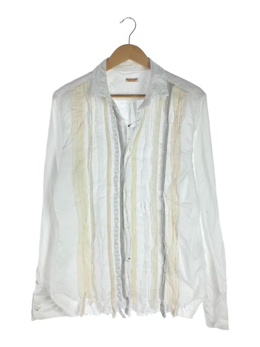 image of Kapital Patchwork Striped Button Shirt in White, Men's (Size XL)