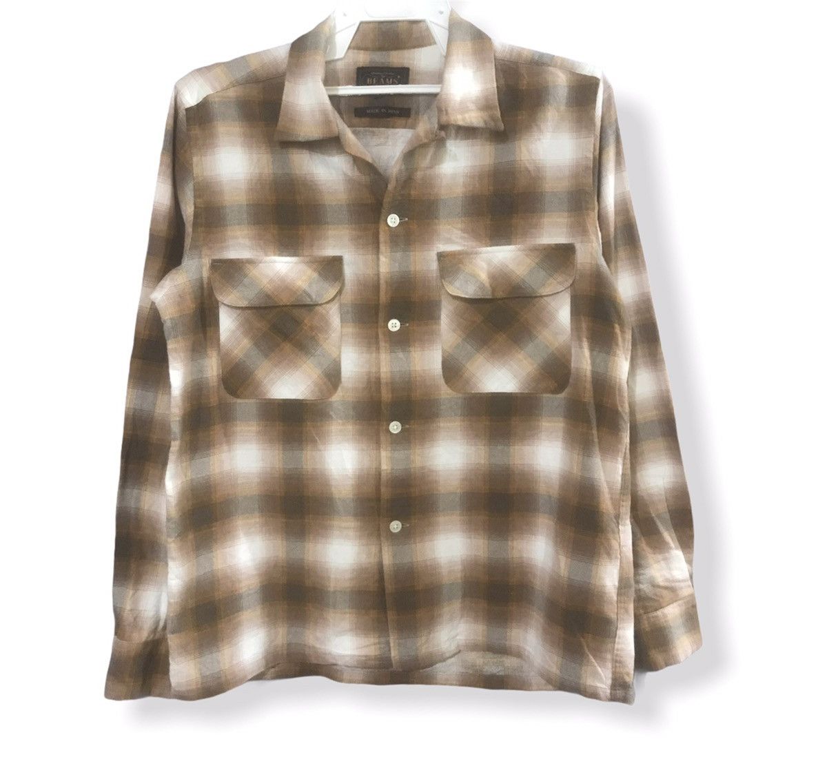 Beams Plus Vintage Beams Japan Shadow Plaid Checkered Flannel Shirts Size US S / EU 44-46 / 1 - 1 Thumbnail