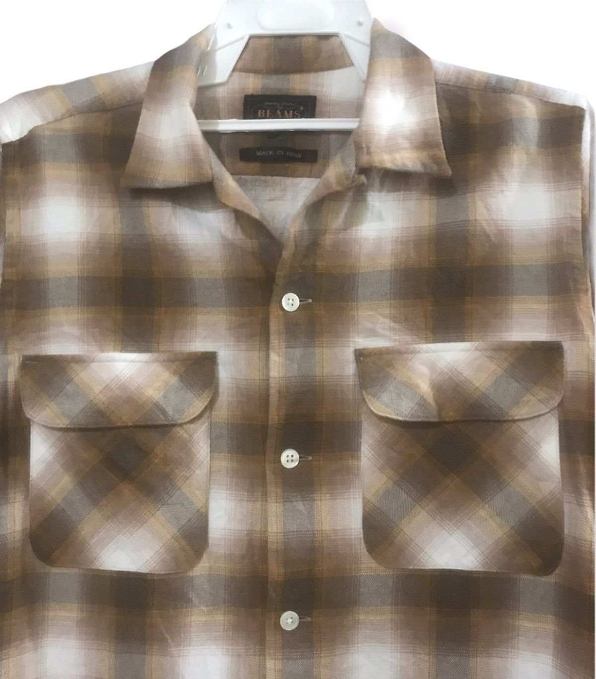 Beams Plus Vintage Beams Japan Shadow Plaid Checkered Flannel Shirts Size US S / EU 44-46 / 1 - 5 Thumbnail