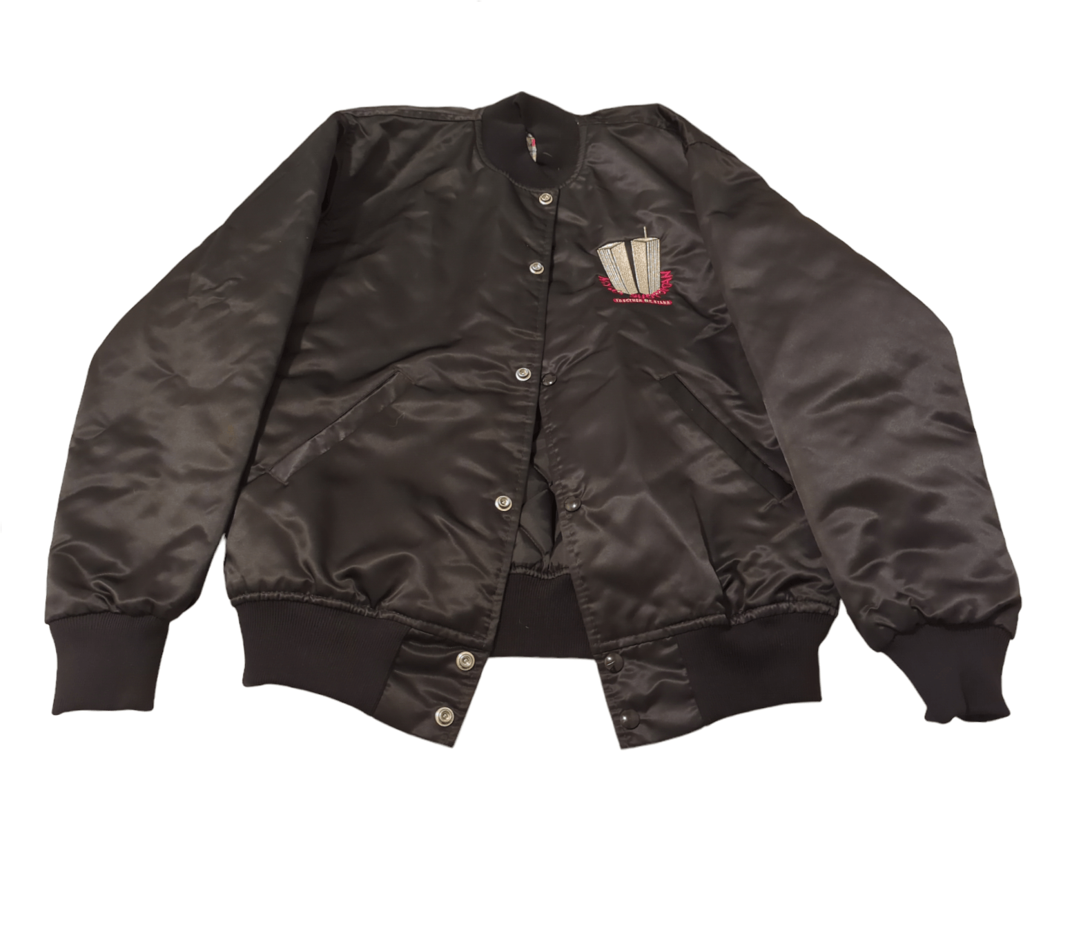 Japanese Brand × Vintage GAME SPORTWEAR 9/11 Twin Towers Memorial Varsity Jacket Size US S / EU 44-46 / 1 - 1 Thumbnail