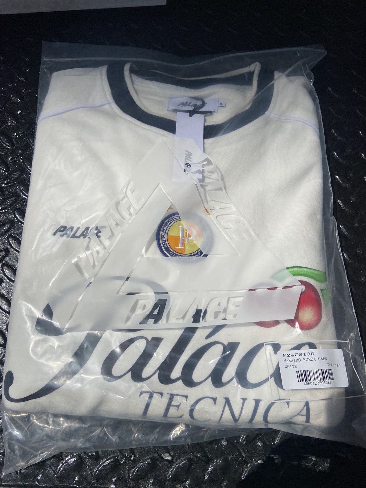 Palace Palace Massimo Forza Crew (White) size XL In Hand | Grailed