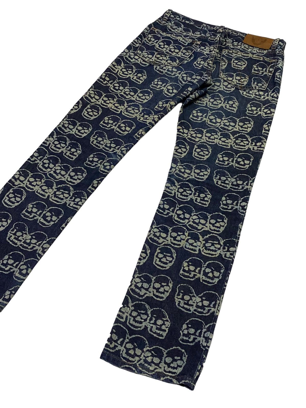 Hysteric Glamour Hot🔥1999 Hysteric Glamour Skull FullPrint Denim Pants Size US 29 - 23 Thumbnail