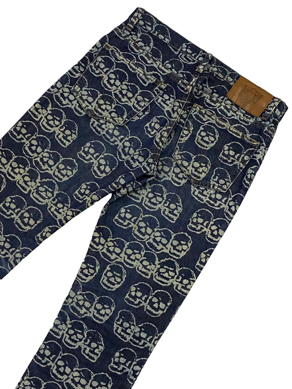 Hysteric Glamour Hot🔥1999 Hysteric Glamour Skull FullPrint Denim Pants Size US 29 - 18 Thumbnail