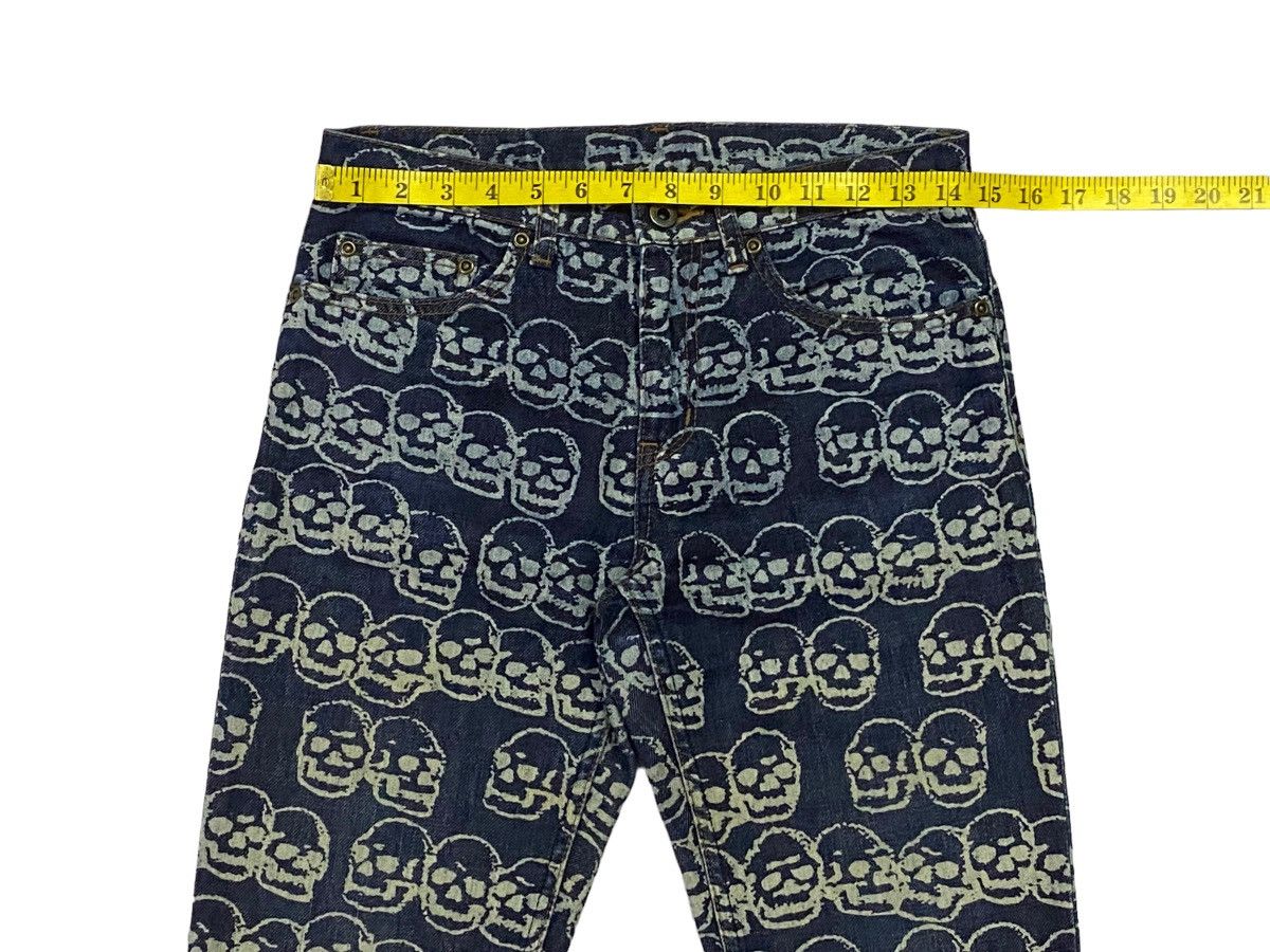 Hysteric Glamour Hot🔥1999 Hysteric Glamour Skull FullPrint Denim Pants Size US 29 - 4 Thumbnail