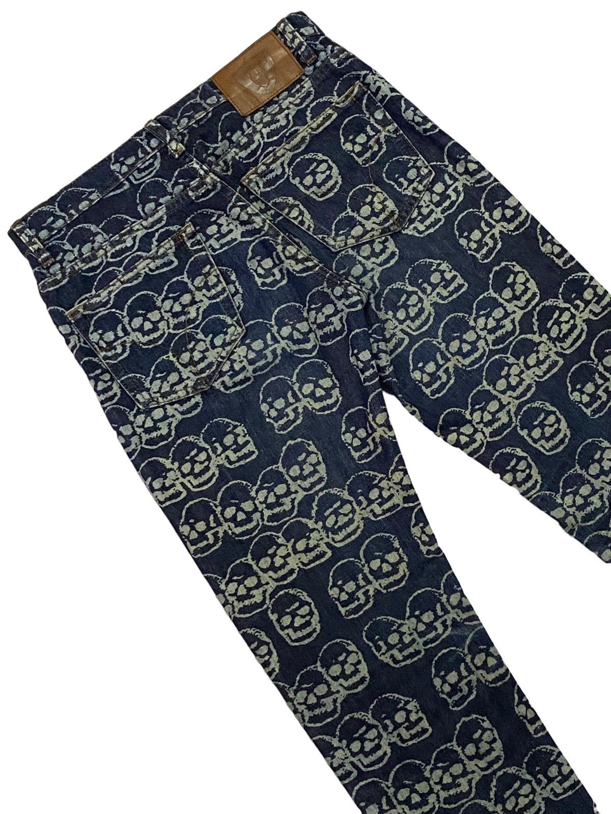 Hysteric Glamour Hot🔥1999 Hysteric Glamour Skull FullPrint Denim Pants Size US 29 - 20 Thumbnail