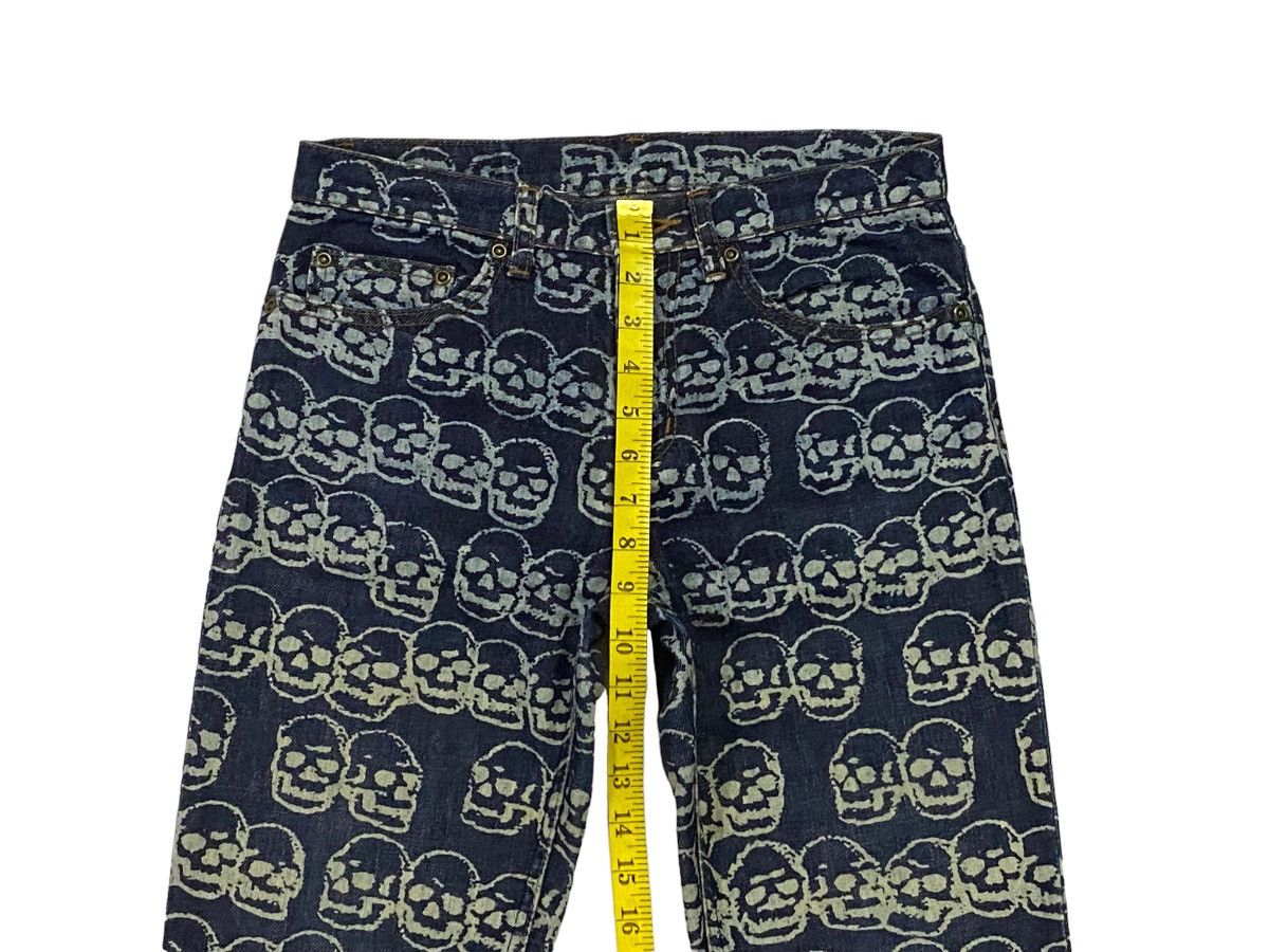 Hysteric Glamour Hot🔥1999 Hysteric Glamour Skull FullPrint Denim Pants Size US 29 - 5 Thumbnail