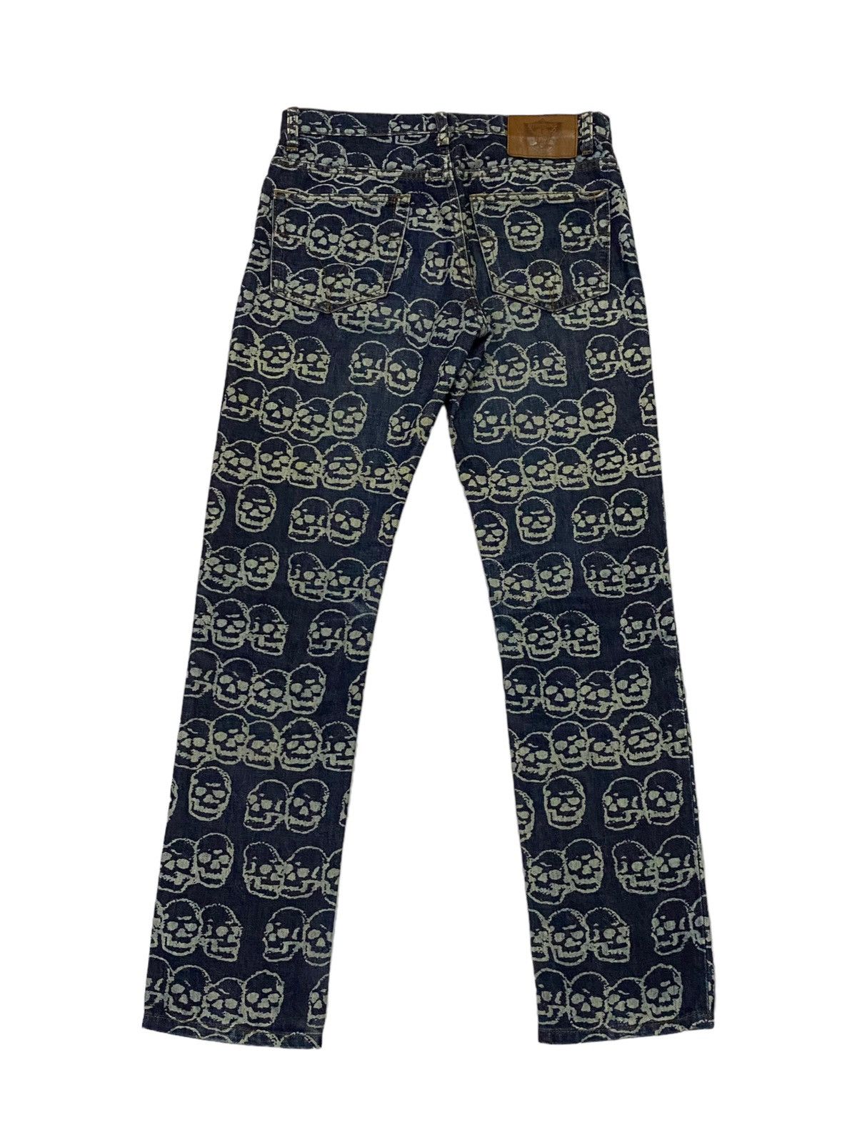 Hysteric Glamour Hot🔥1999 Hysteric Glamour Skull FullPrint Denim Pants Size US 29 - 3 Thumbnail