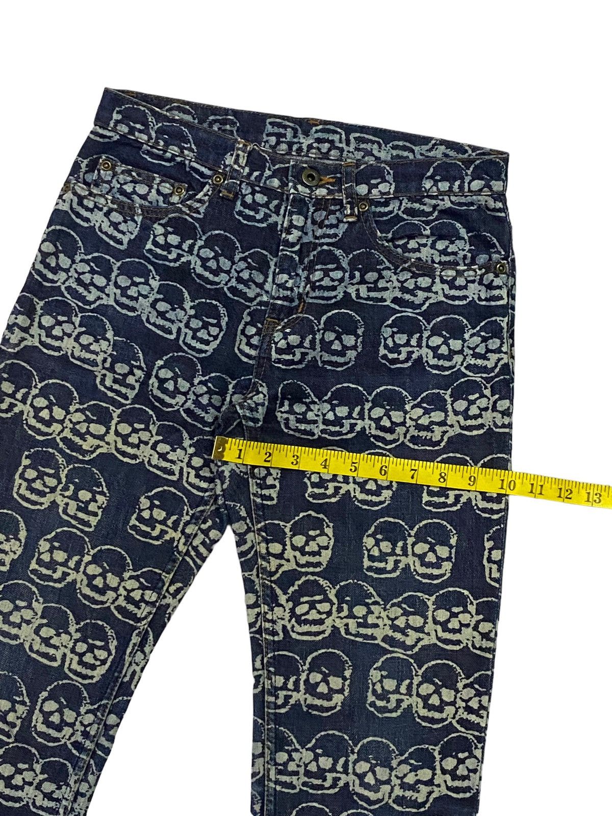 Hysteric Glamour Hot🔥1999 Hysteric Glamour Skull FullPrint Denim Pants Size US 29 - 8 Thumbnail