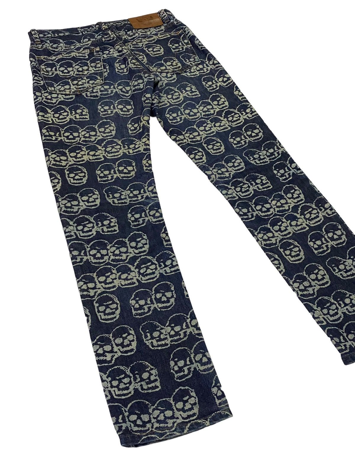 Hysteric Glamour Hot🔥1999 Hysteric Glamour Skull FullPrint Denim Pants Size US 29 - 21 Thumbnail