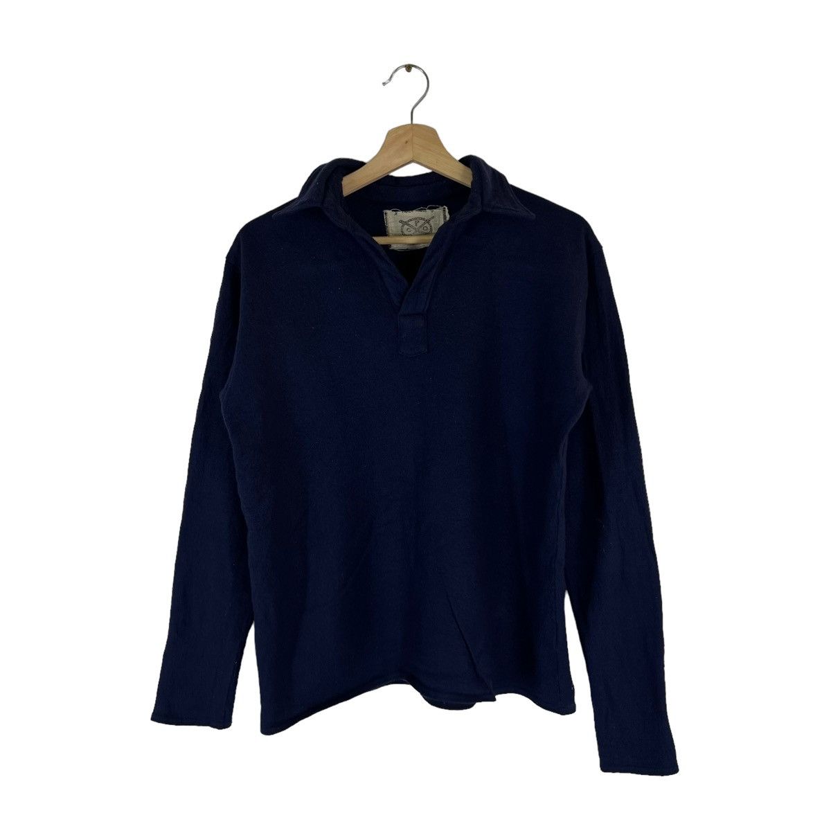 VINTAGE KAPITAL WOOL LONG SLEEVE COLLAR SWEATSHIRT