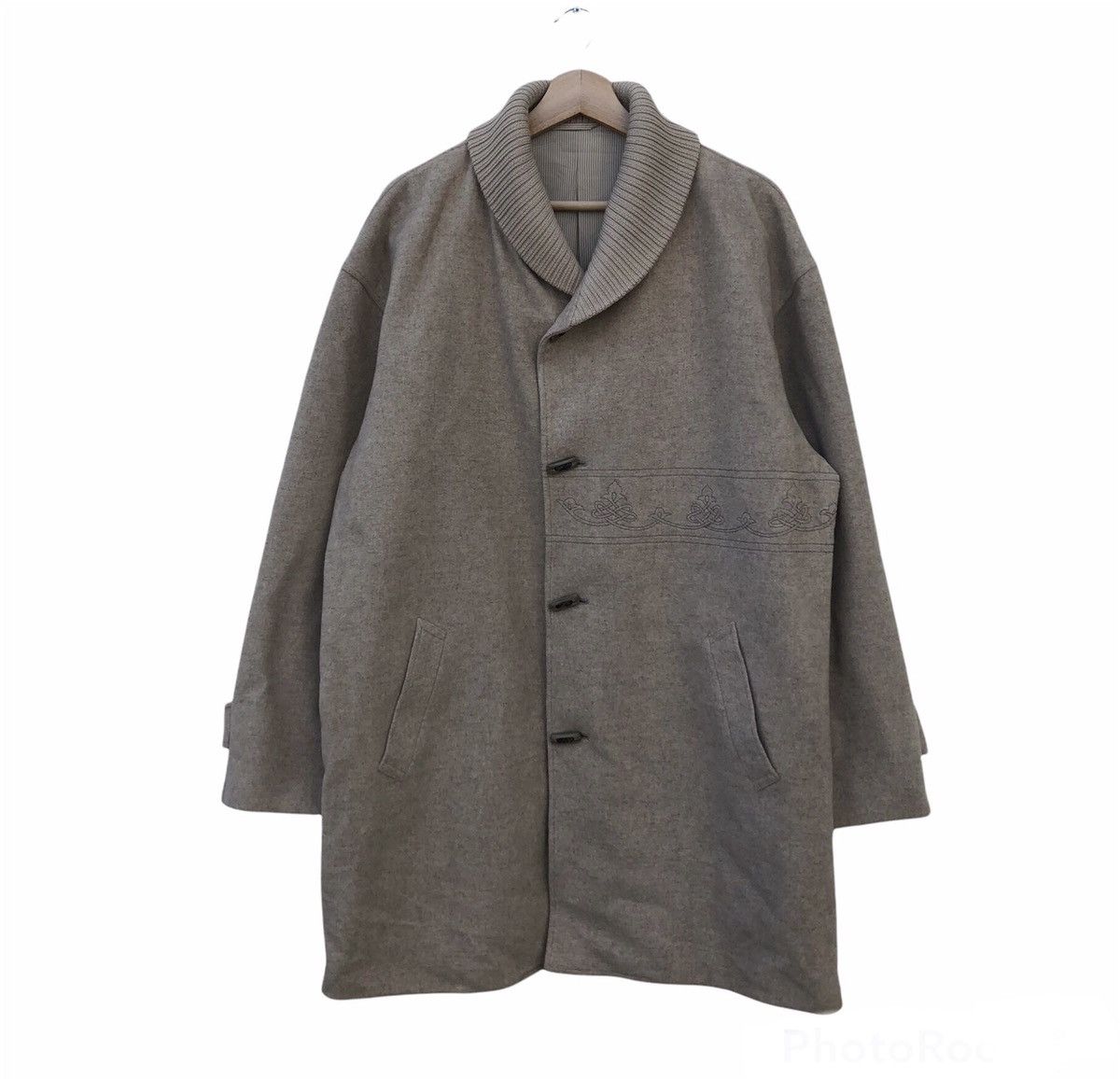 Lanvin 🔥VINTAGE LANVIN PARIS LONG JACKET DOUBLE COLLAR Size US L / EU 52-54 / 3 - 1 Thumbnail