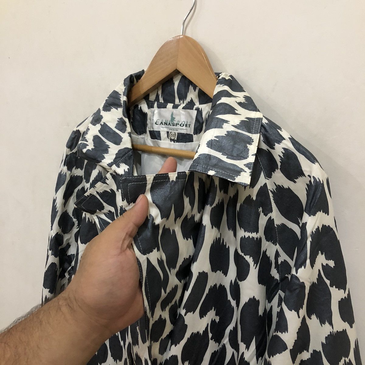 Japanese Brand Canasport Made in France GreyWhite Tiger Stripe Long Jacket Size US L / EU 52-54 / 3 - 4 Thumbnail