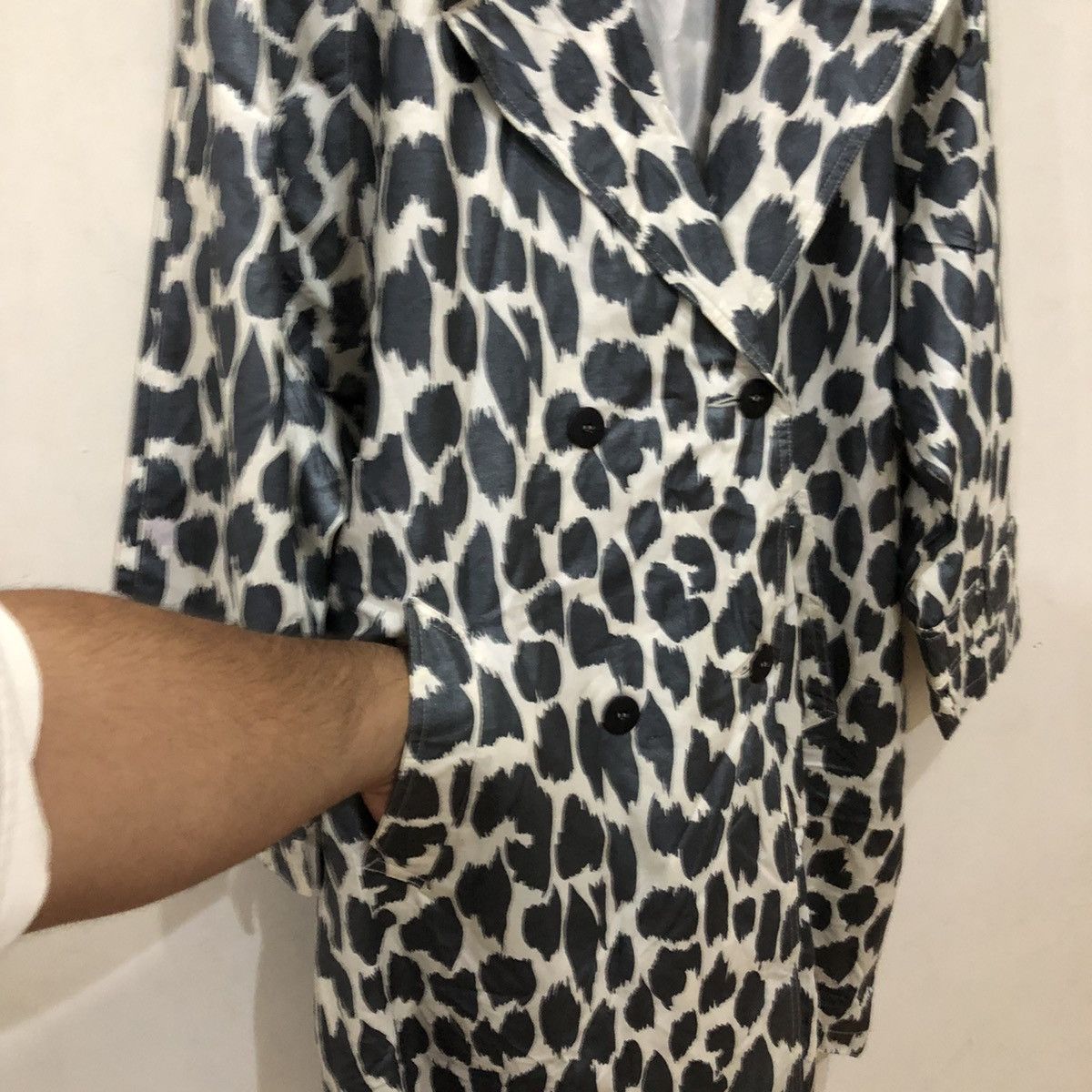 Japanese Brand Canasport Made in France GreyWhite Tiger Stripe Long Jacket Size US L / EU 52-54 / 3 - 6 Thumbnail