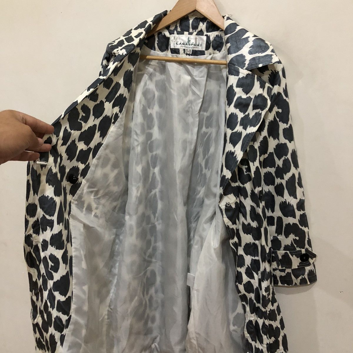 Japanese Brand Canasport Made in France GreyWhite Tiger Stripe Long Jacket Size US L / EU 52-54 / 3 - 13 Thumbnail