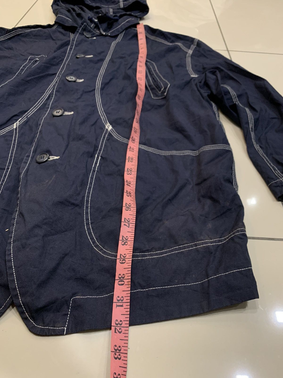 45rpm × Japanese Brand × Vintage UNRELEASED STRIPED TRENCH LONG COAT JACKET Size US L / EU 52-54 / 3 - 3 Thumbnail