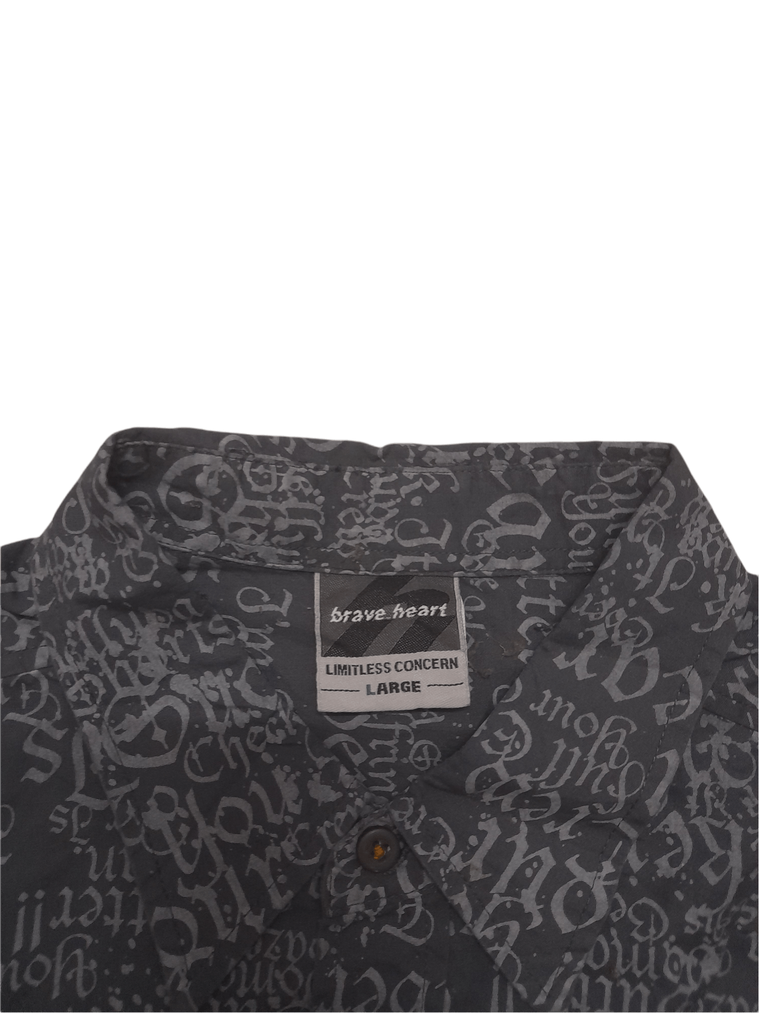 Japanese Brand BRAVE HEART FULLPRINT POEM SHIRT BUTTON DOWN (D685) Size US L / EU 52-54 / 3 - 4 Thumbnail