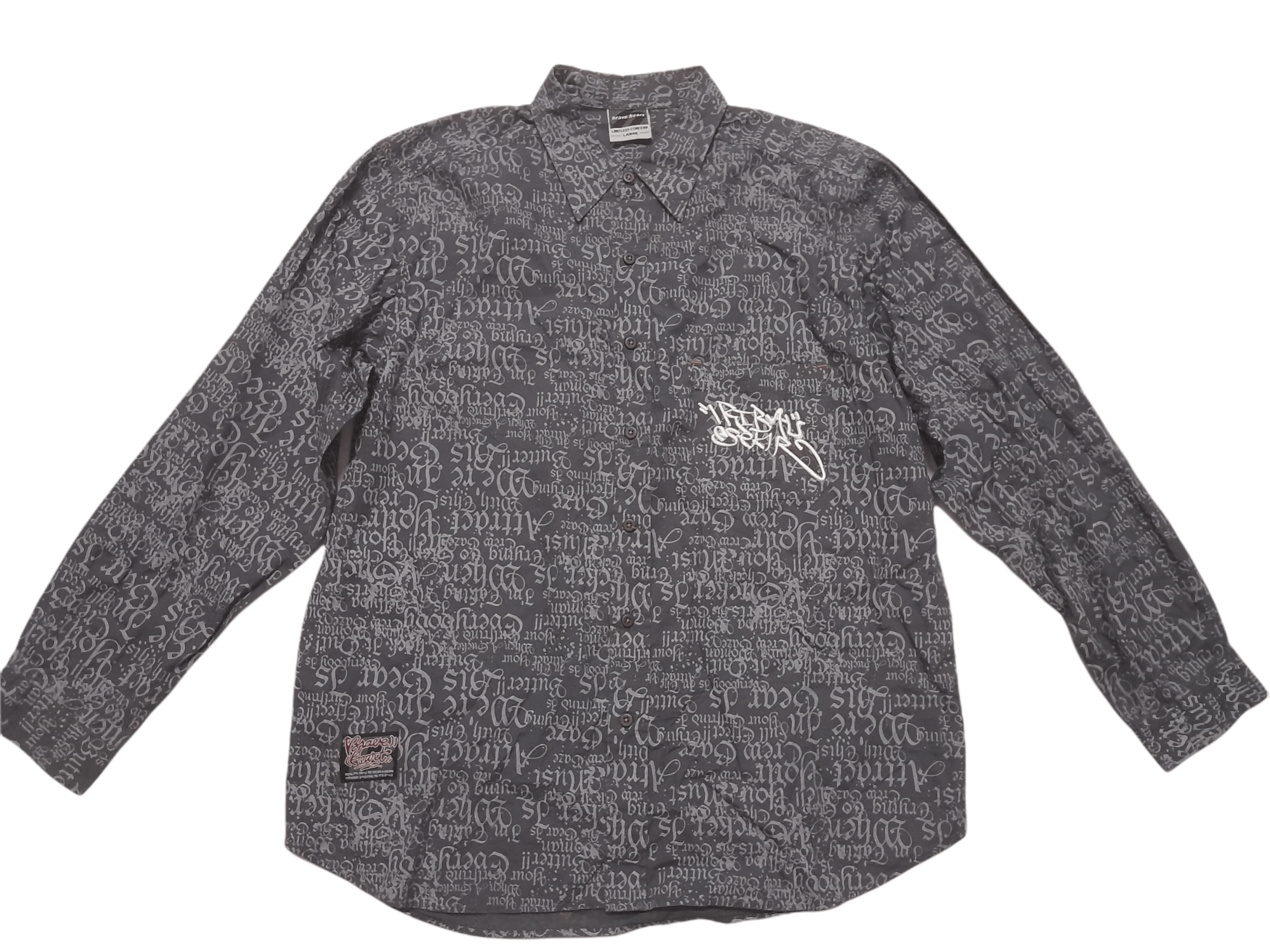 Japanese Brand BRAVE HEART FULLPRINT POEM SHIRT BUTTON DOWN (D685) Size US L / EU 52-54 / 3 - 1 Thumbnail