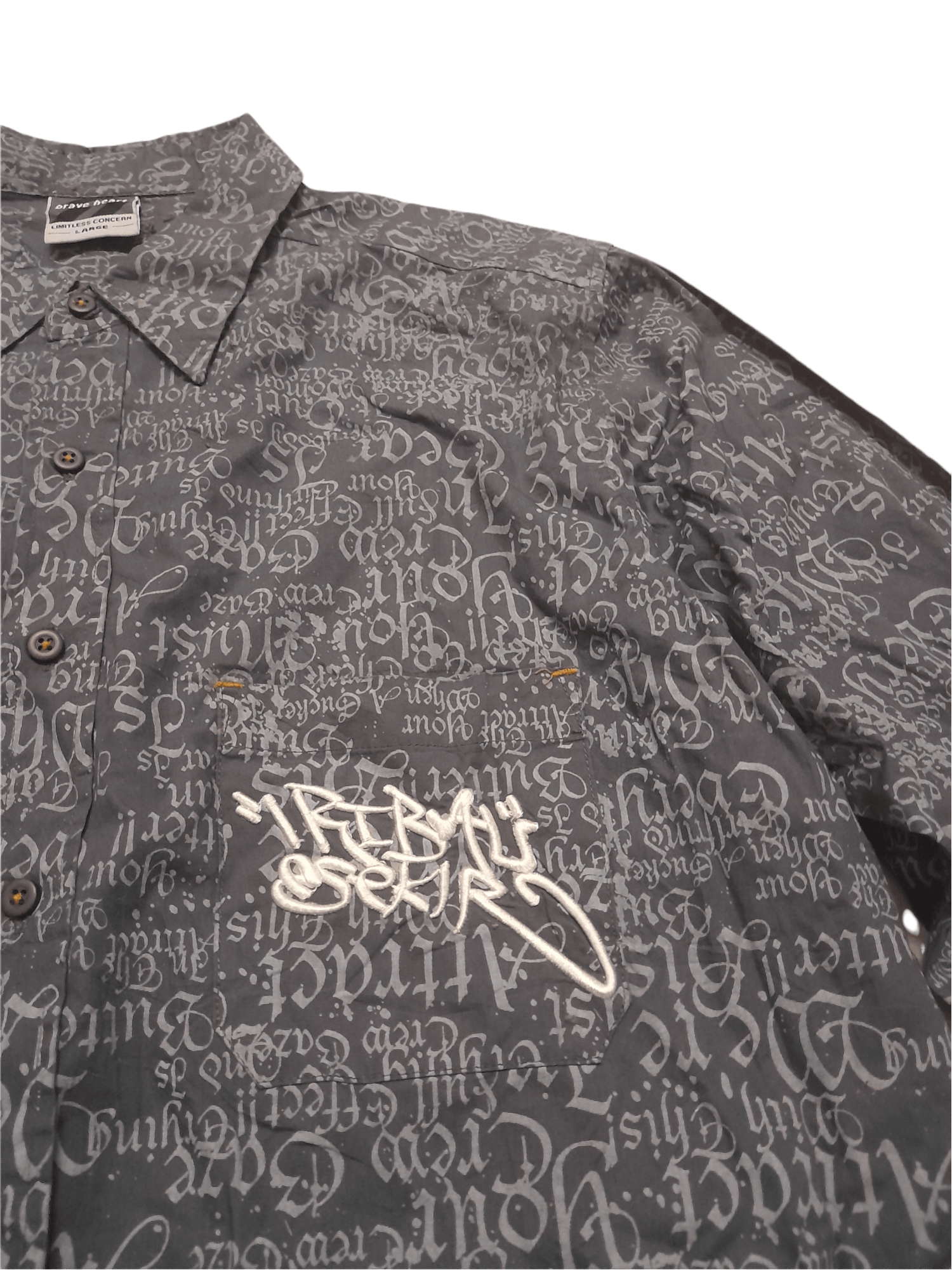 Japanese Brand BRAVE HEART FULLPRINT POEM SHIRT BUTTON DOWN (D685) Size US L / EU 52-54 / 3 - 3 Thumbnail