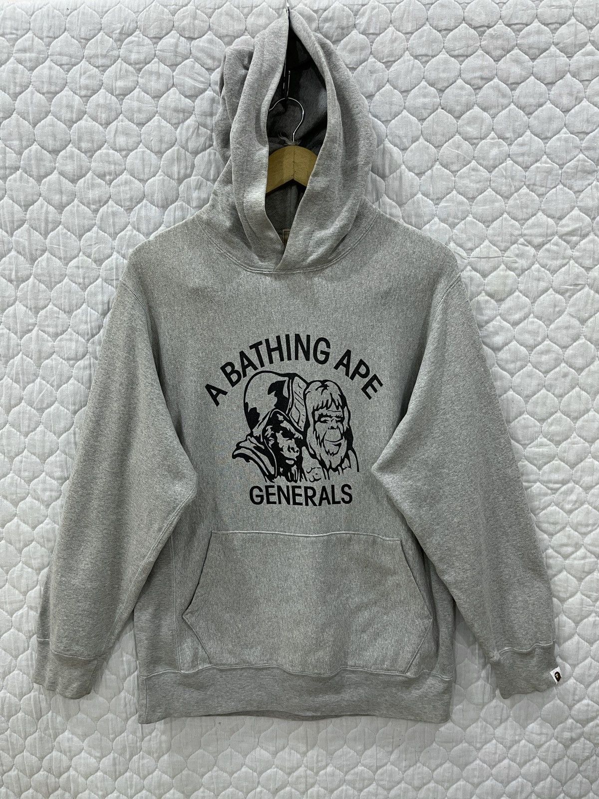 image of Archive Vintage Bape Generals Pullover Hoodie in Grey, Men's (Size Medium)