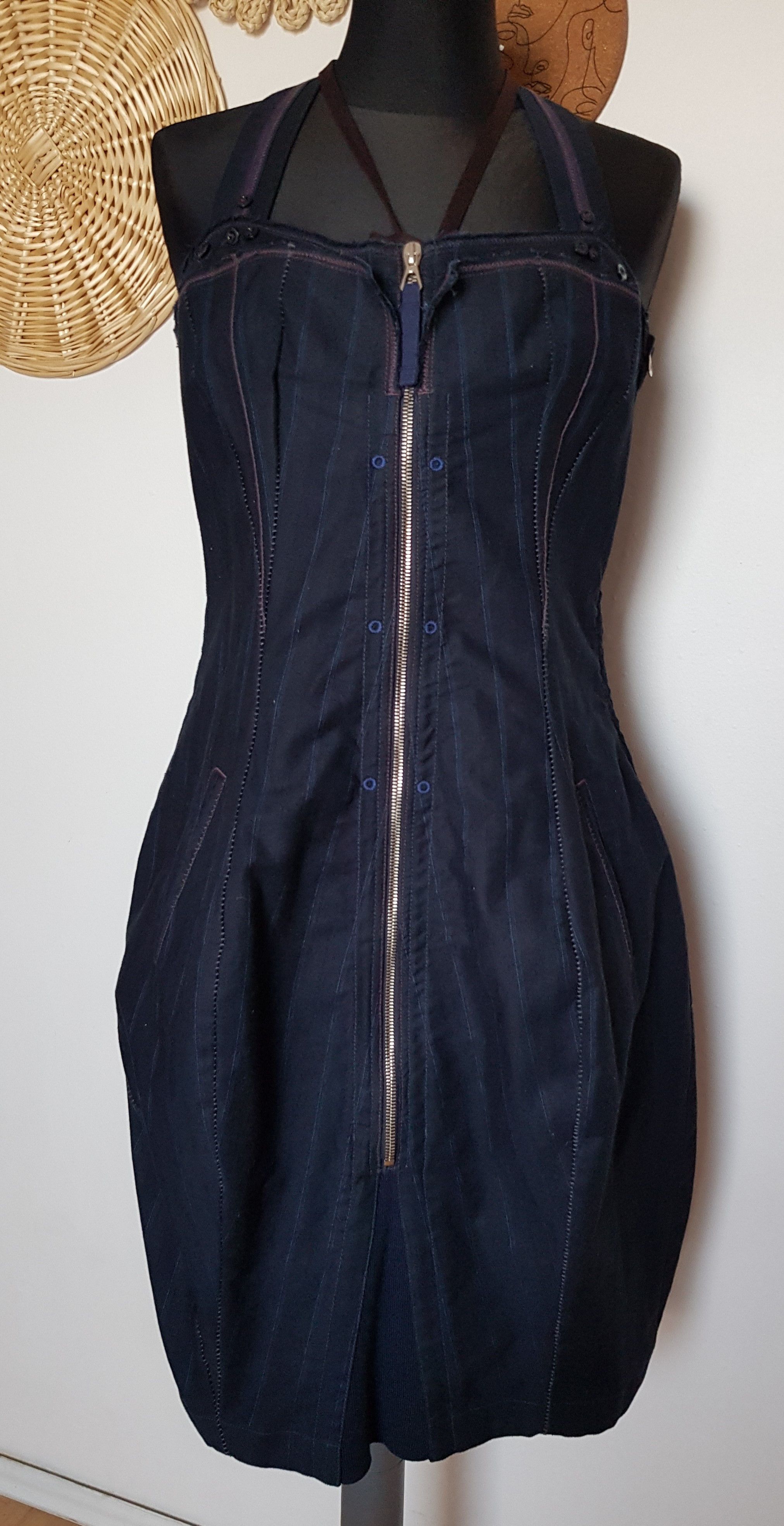 Jupe Marithé + François Girbaud Taille 36 - Style Boule/Tulipe - Denim Gris/Bleu - Occasion TBE