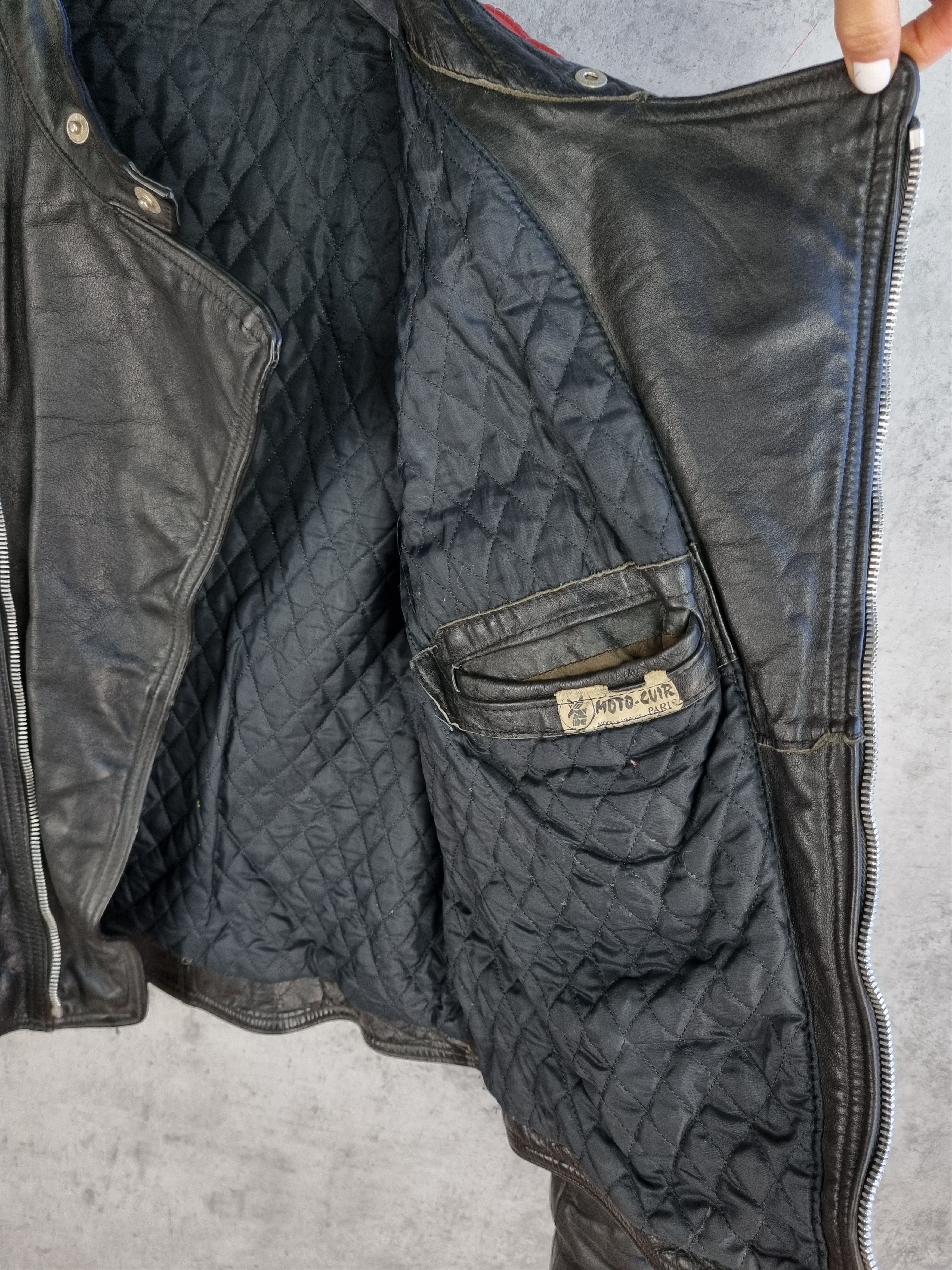 Genuine Leather Rare 70s MOTO CUIR french Biker leather jacket Size US S / EU 44-46 / 1 - 10 Thumbnail