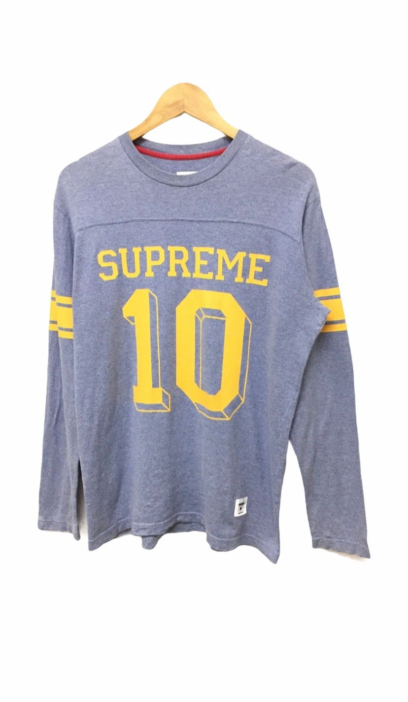 Pre-owned Supreme 2009 10 Long Sleeve Football Top In Grey