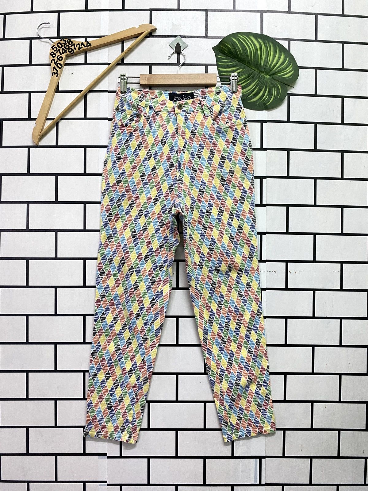 image of Art x Vintage Jordèn Multicoloured Abstract Design Pants, Men's (Size 26)