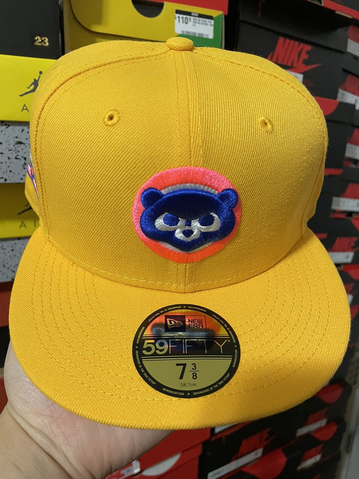 MLB × New Era ExclusiveFitted Yellow Pink Chicago Cubs 7 3/8 Wrigley Size ONE SIZE - 2 Thumbnail