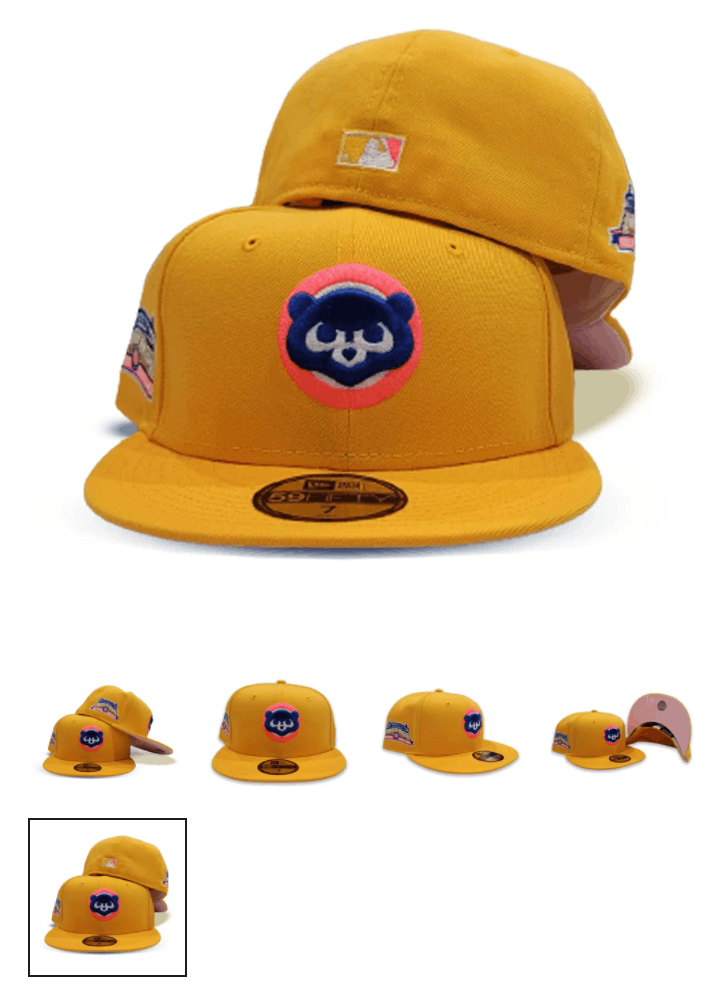MLB × New Era ExclusiveFitted Yellow Pink Chicago Cubs 7 3/8 Wrigley Size ONE SIZE - 12 Thumbnail