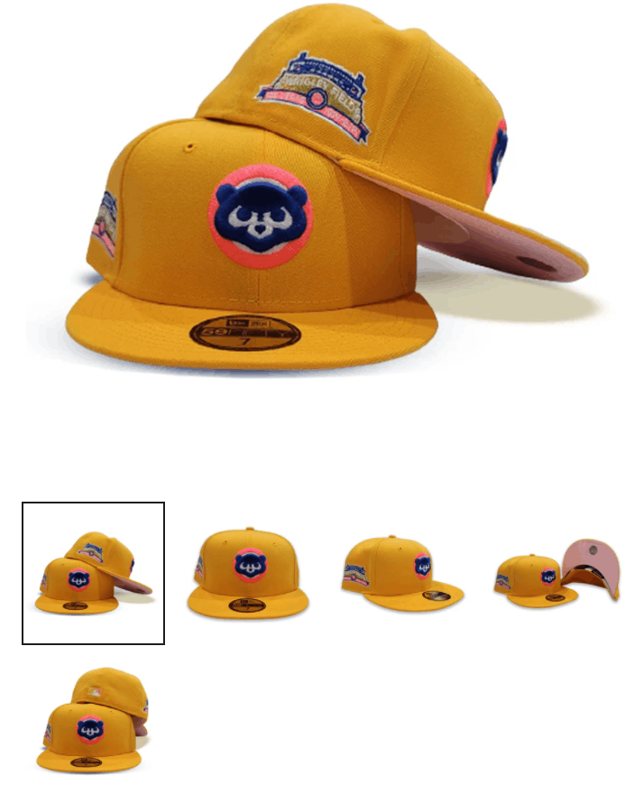 MLB × New Era ExclusiveFitted Yellow Pink Chicago Cubs 7 3/8 Wrigley Size ONE SIZE - 8 Thumbnail