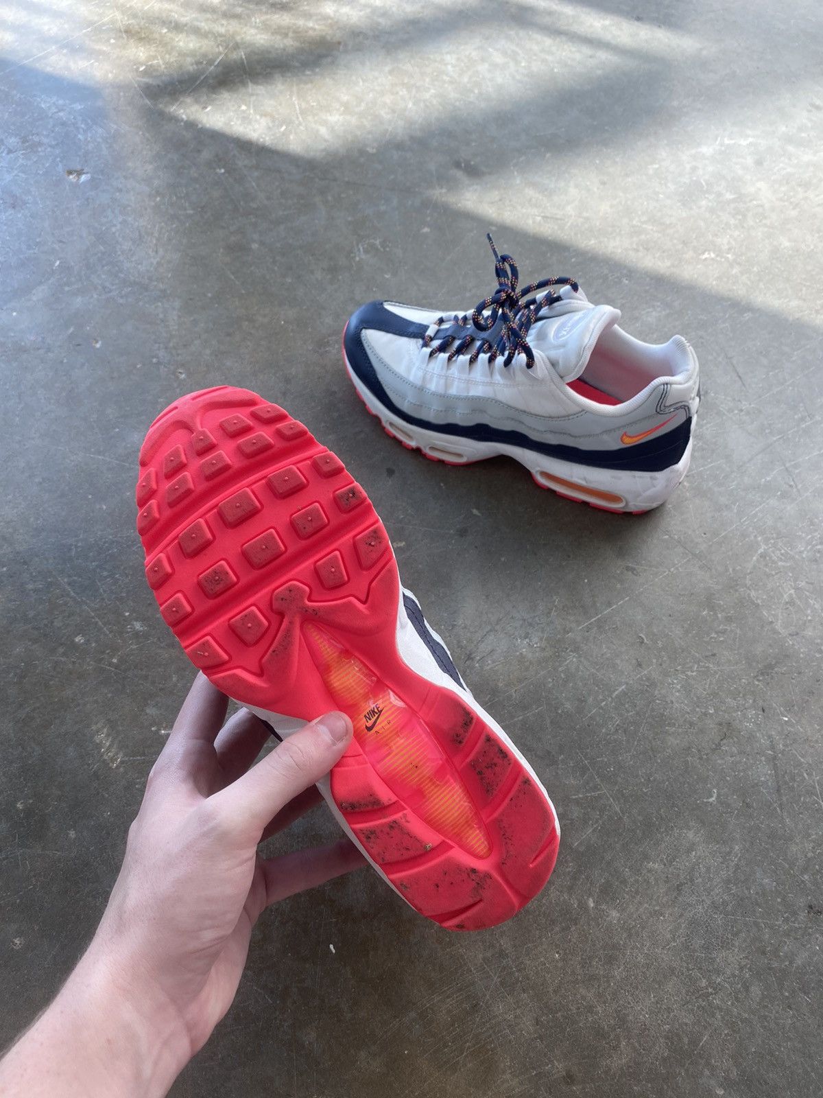 Nike Nike Air Max 95 Midnight Navy / Laser Orange / Pure Platinum Size US 7.5 / EU 40-41 - 5 Thumbnail