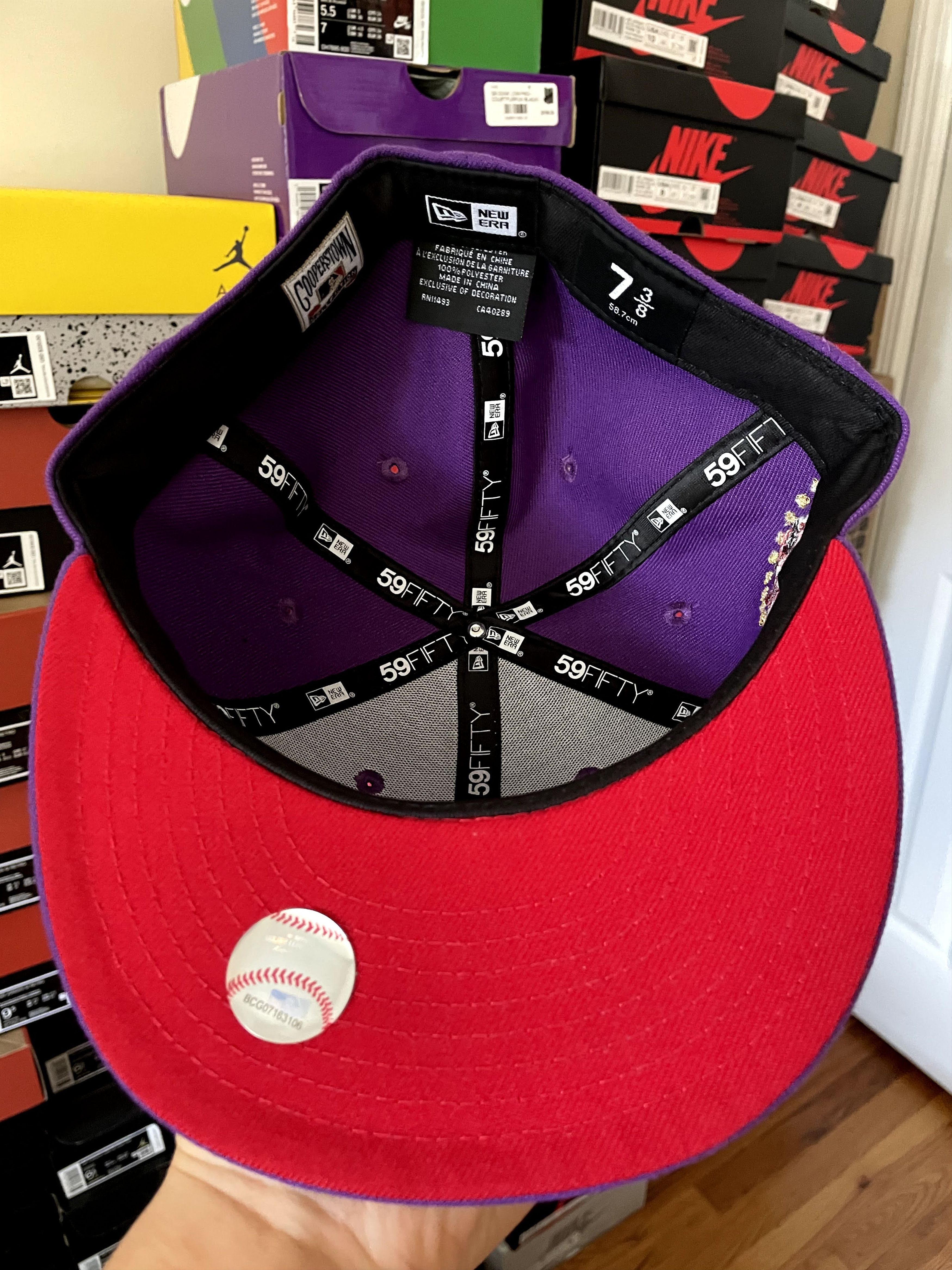 MLB × New Era Moesports NBA Crossover Toronto Blue Jays 7 3/8 Purple Red Size ONE SIZE - 6 Thumbnail