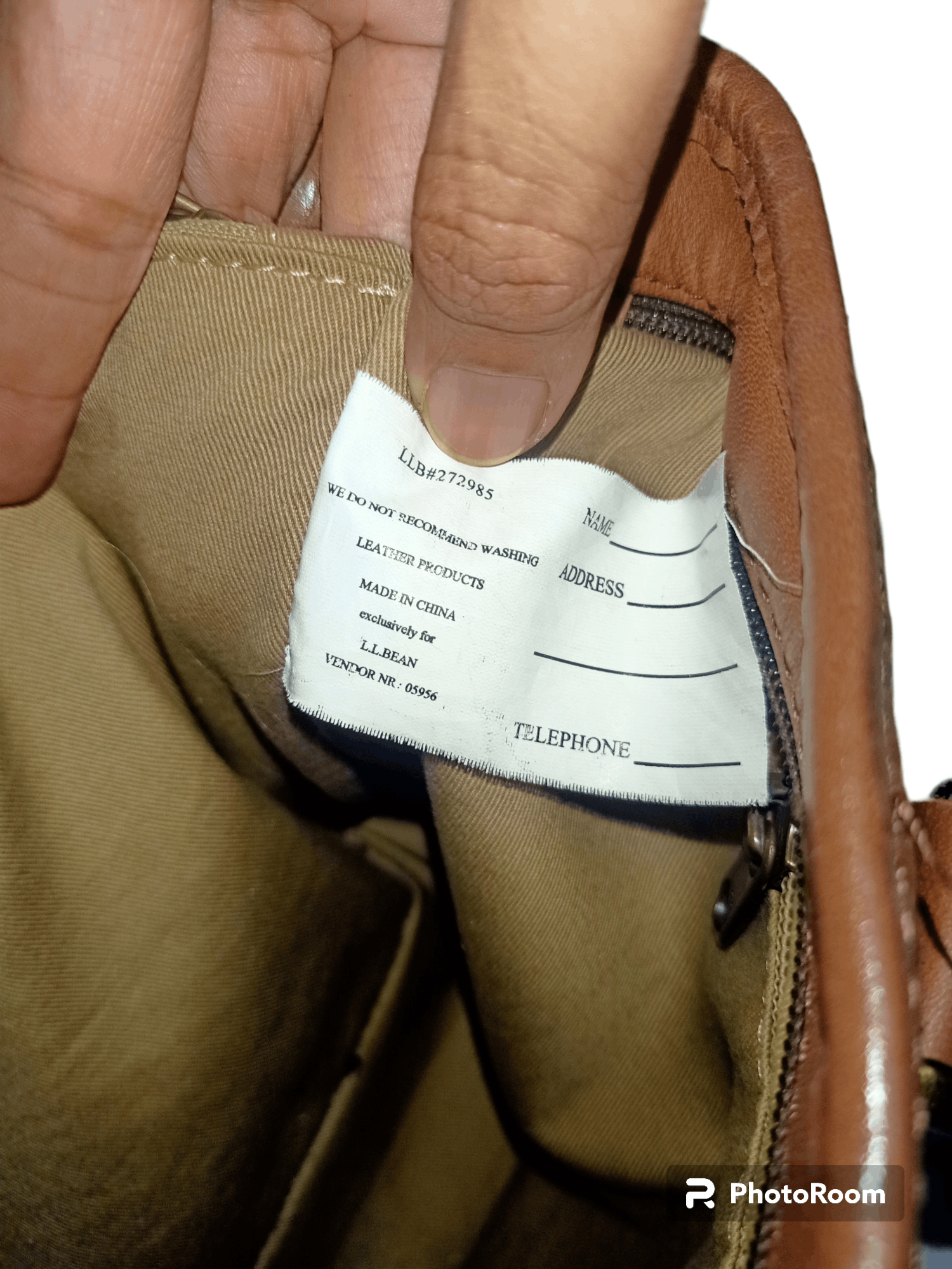 L.L. Bean Leather Tote Bag