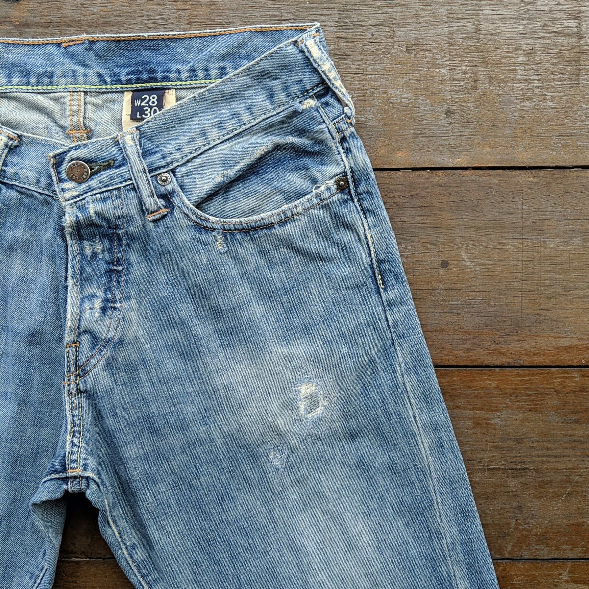 Japanese Brand Vintage Abercrombie & Fitch Button Fly Distressed Jean Pant Size US 32 / EU 48 - 4 Thumbnail