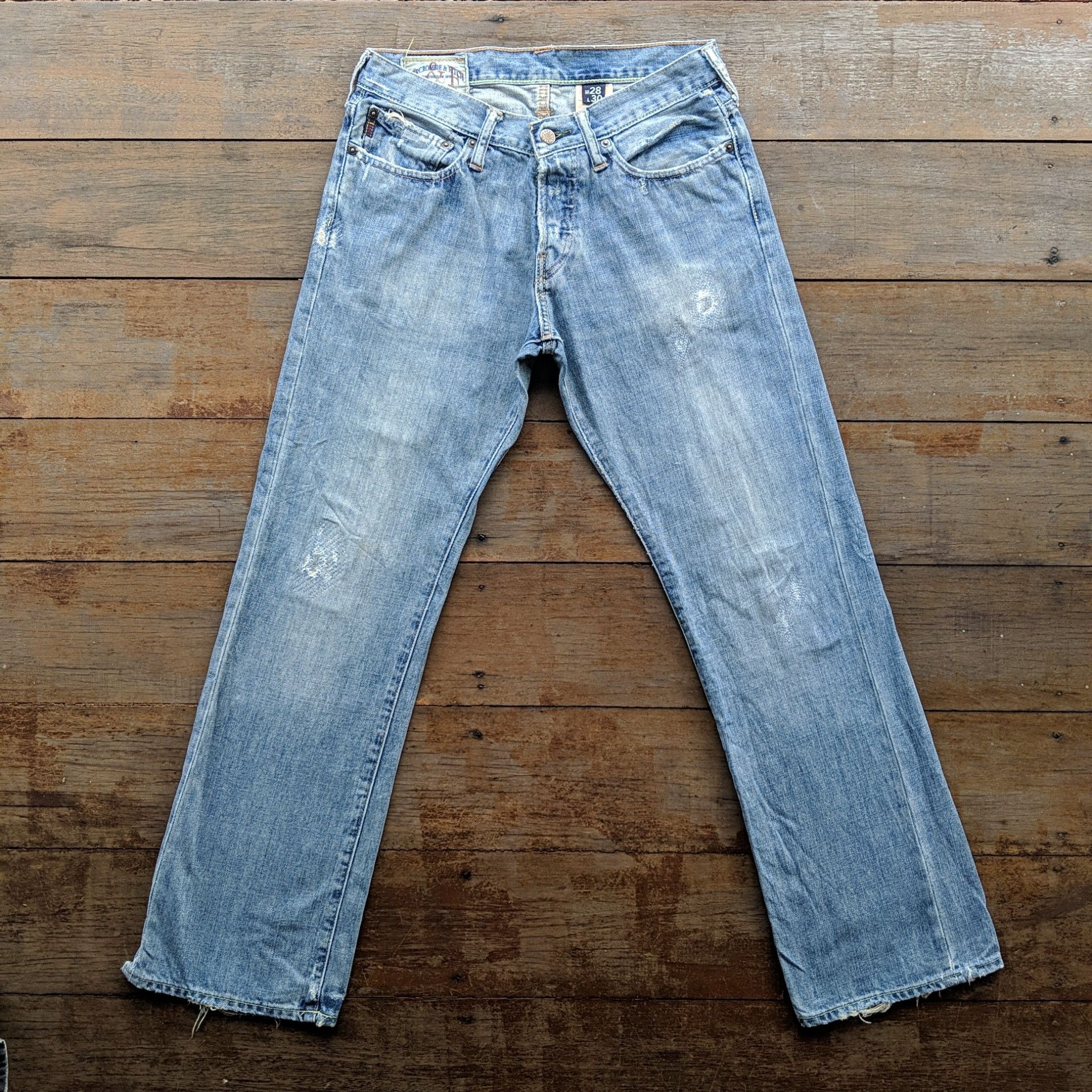 Japanese Brand Vintage Abercrombie & Fitch Button Fly Distressed Jean Pant Size US 32 / EU 48 - 1 Thumbnail