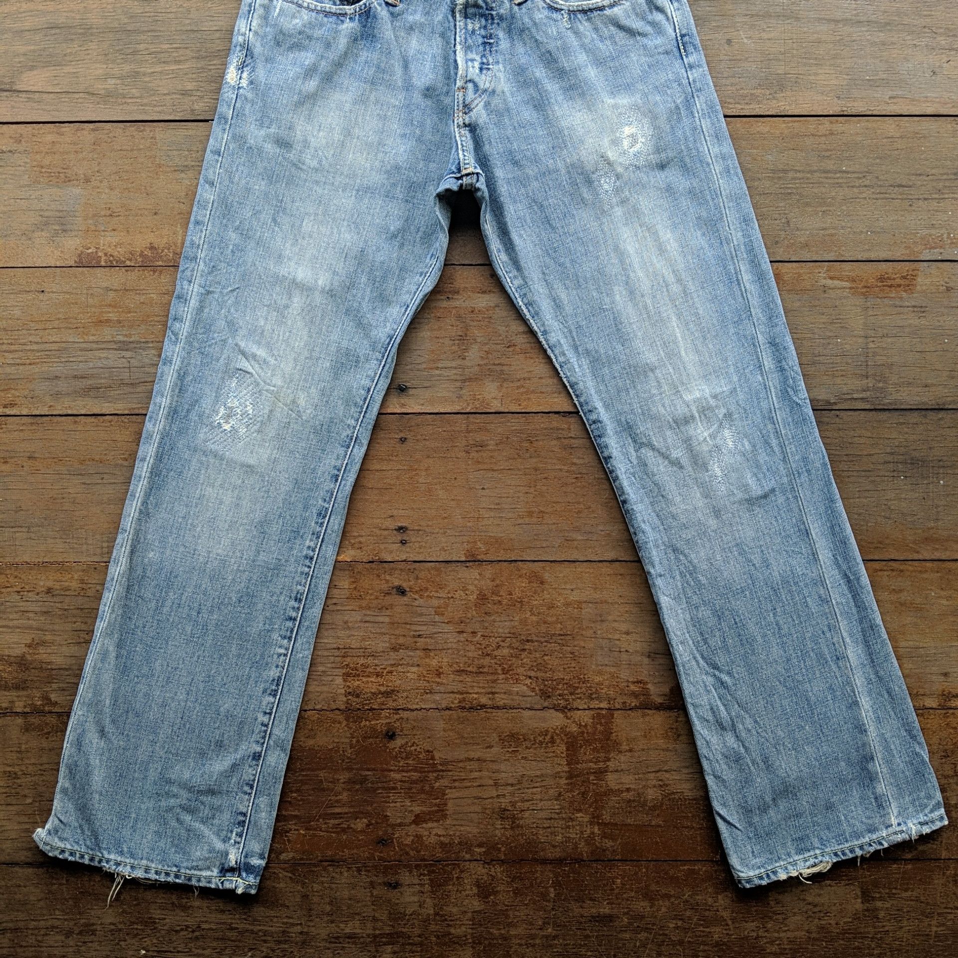 Japanese Brand Vintage Abercrombie & Fitch Button Fly Distressed Jean Pant Size US 32 / EU 48 - 5 Thumbnail