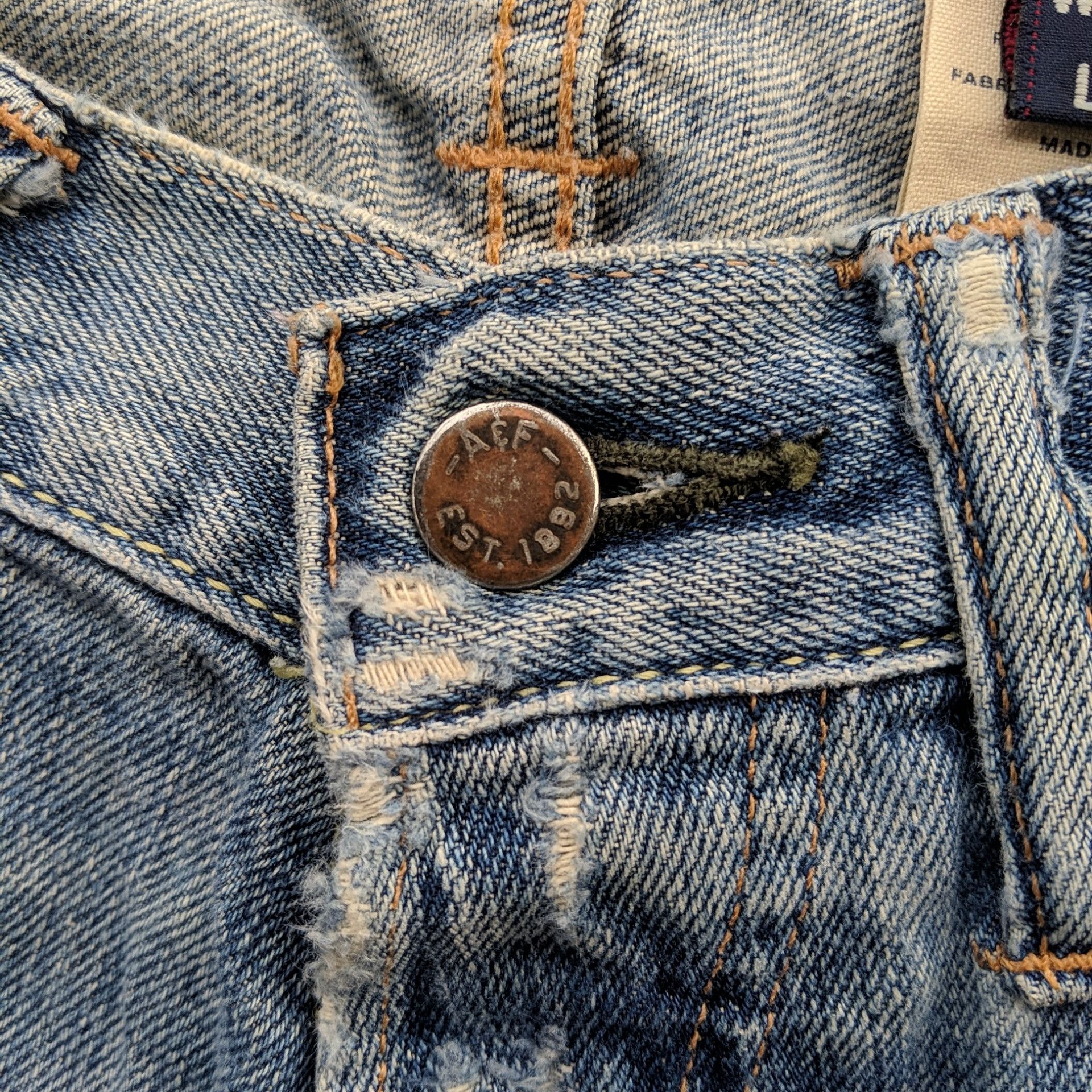 Japanese Brand Vintage Abercrombie & Fitch Button Fly Distressed Jean Pant Size US 32 / EU 48 - 6 Thumbnail