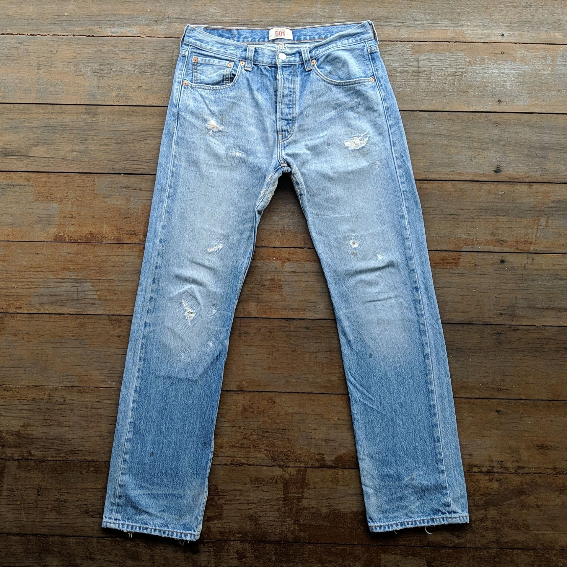 Japanese Brand Vintage Levi's 501 Button Fly Distressed Denim Jean Pant Size US 32 / EU 48 - 1 Thumbnail