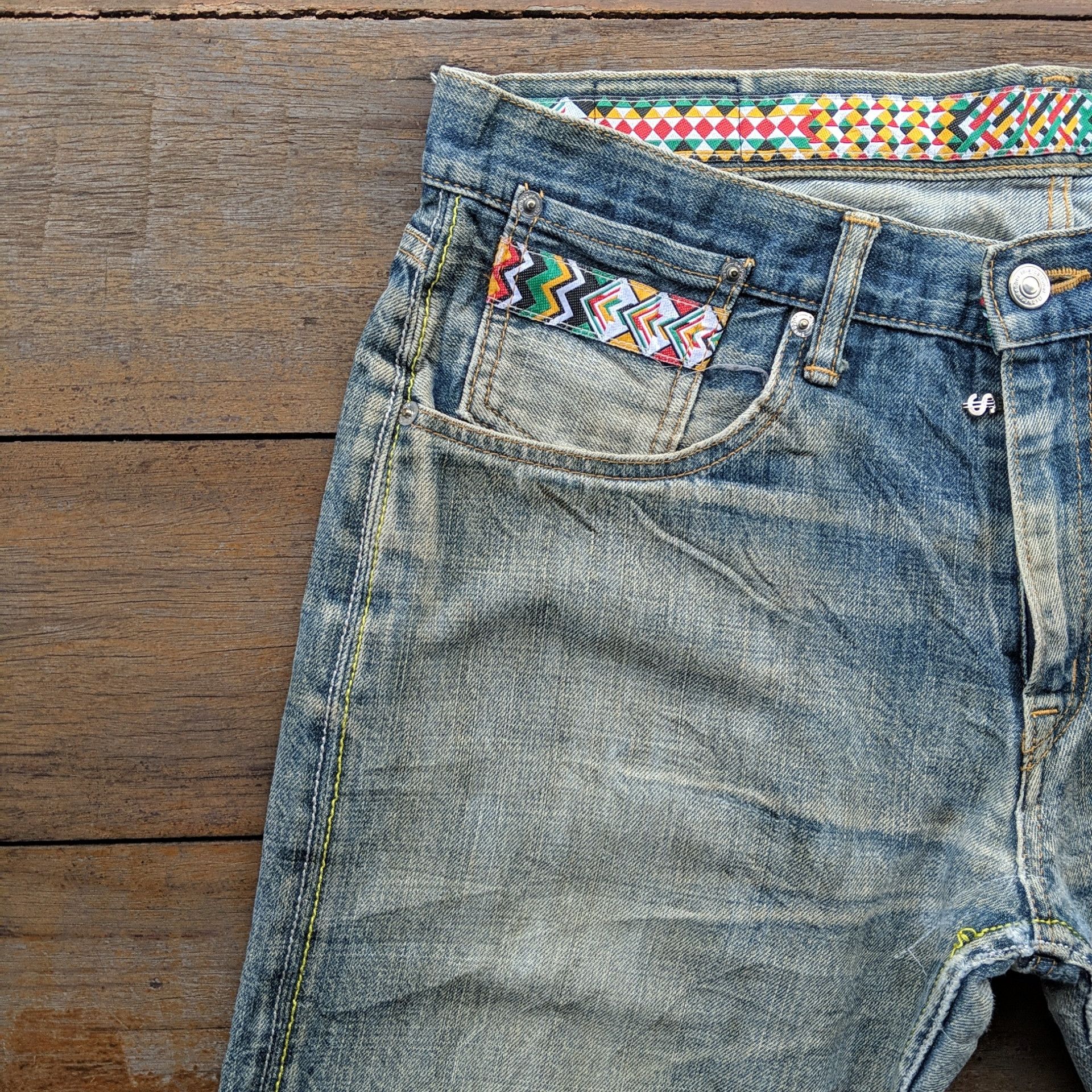 Swagger Vintage Swagger Distressed Faded Denim Jeans Pants Size US 35 - 3 Thumbnail