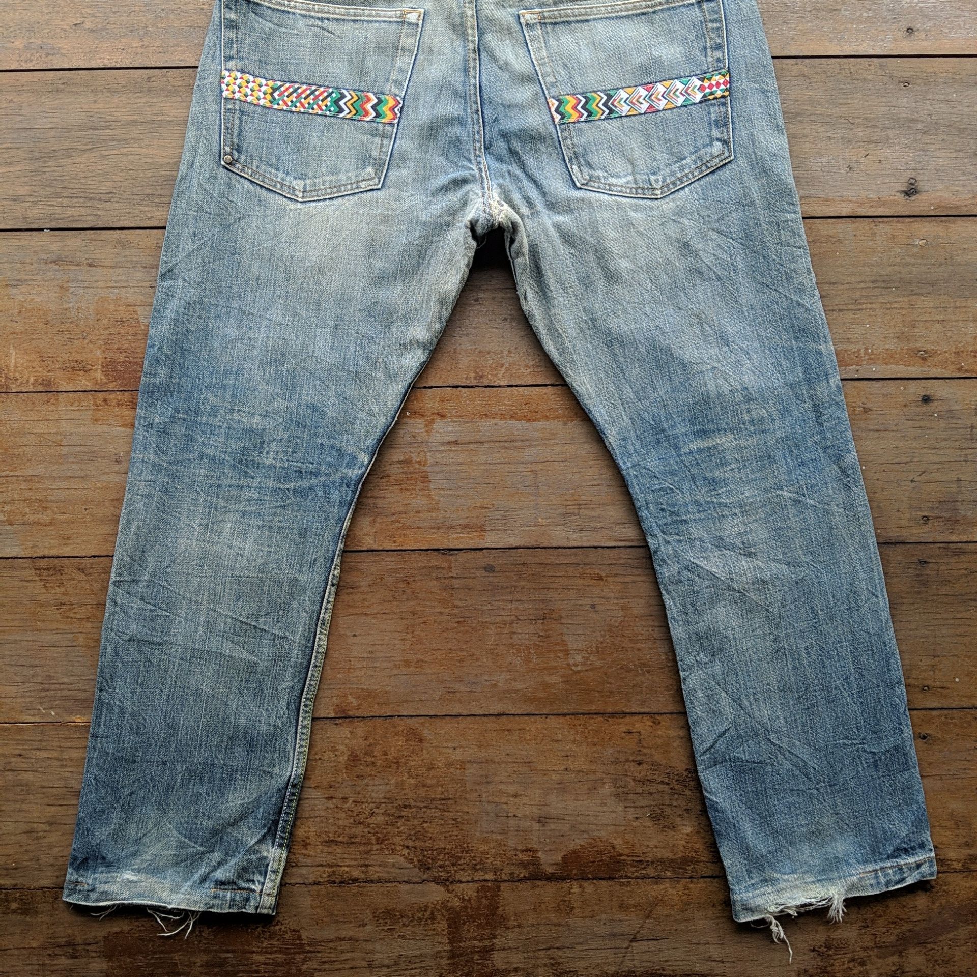 Swagger Vintage Swagger Distressed Faded Denim Jeans Pants Size US 35 - 13 Thumbnail