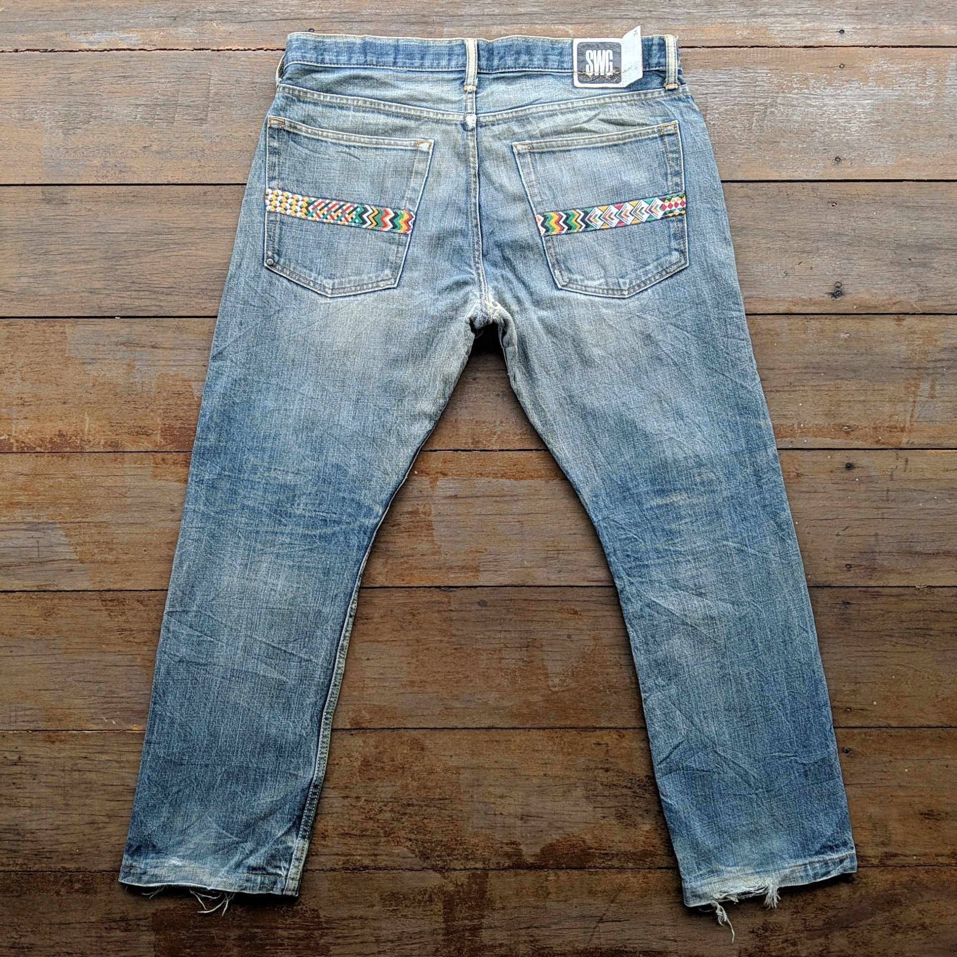 Swagger Vintage Swagger Distressed Faded Denim Jeans Pants Size US 35 - 9 Thumbnail