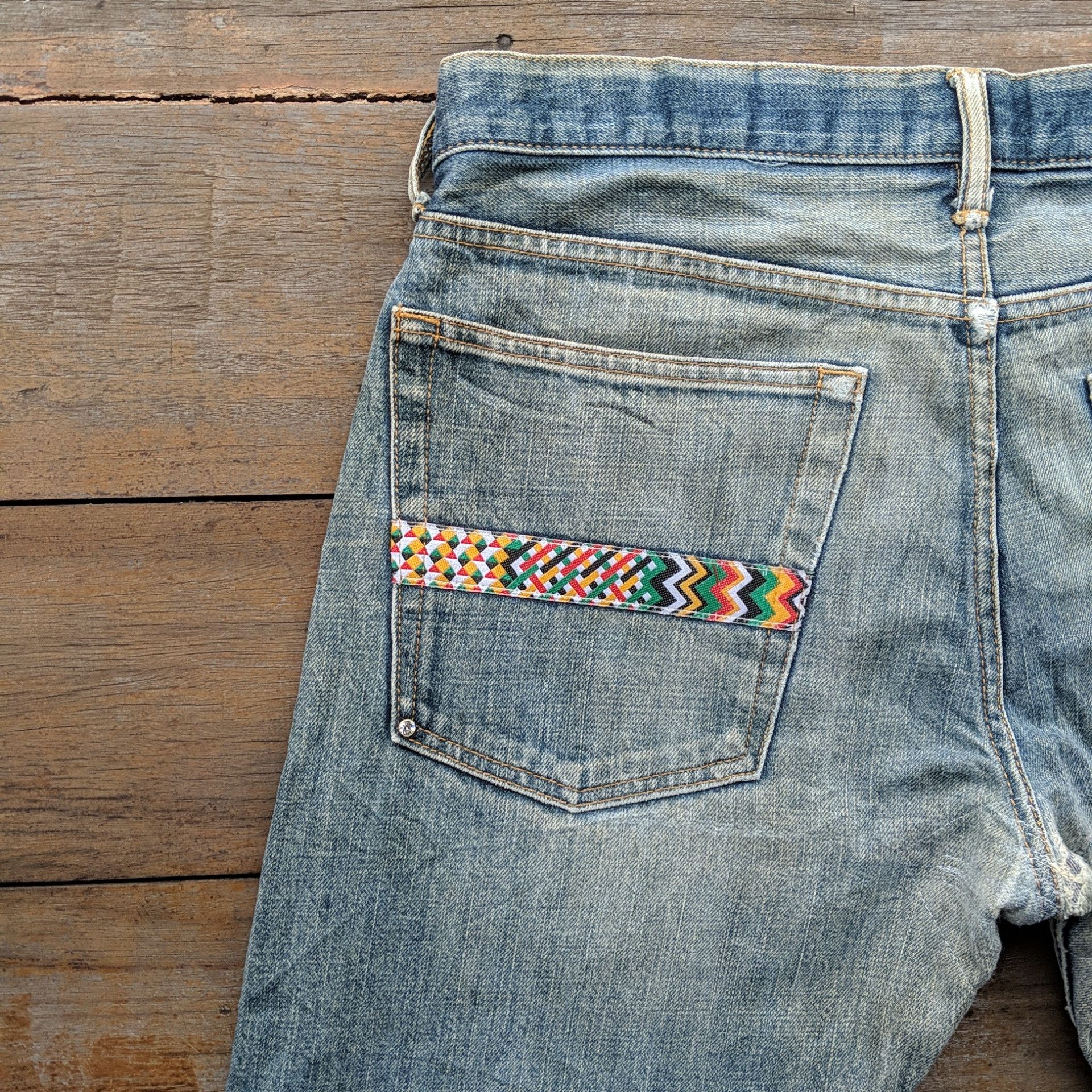 Swagger Vintage Swagger Distressed Faded Denim Jeans Pants Size US 35 - 11 Thumbnail